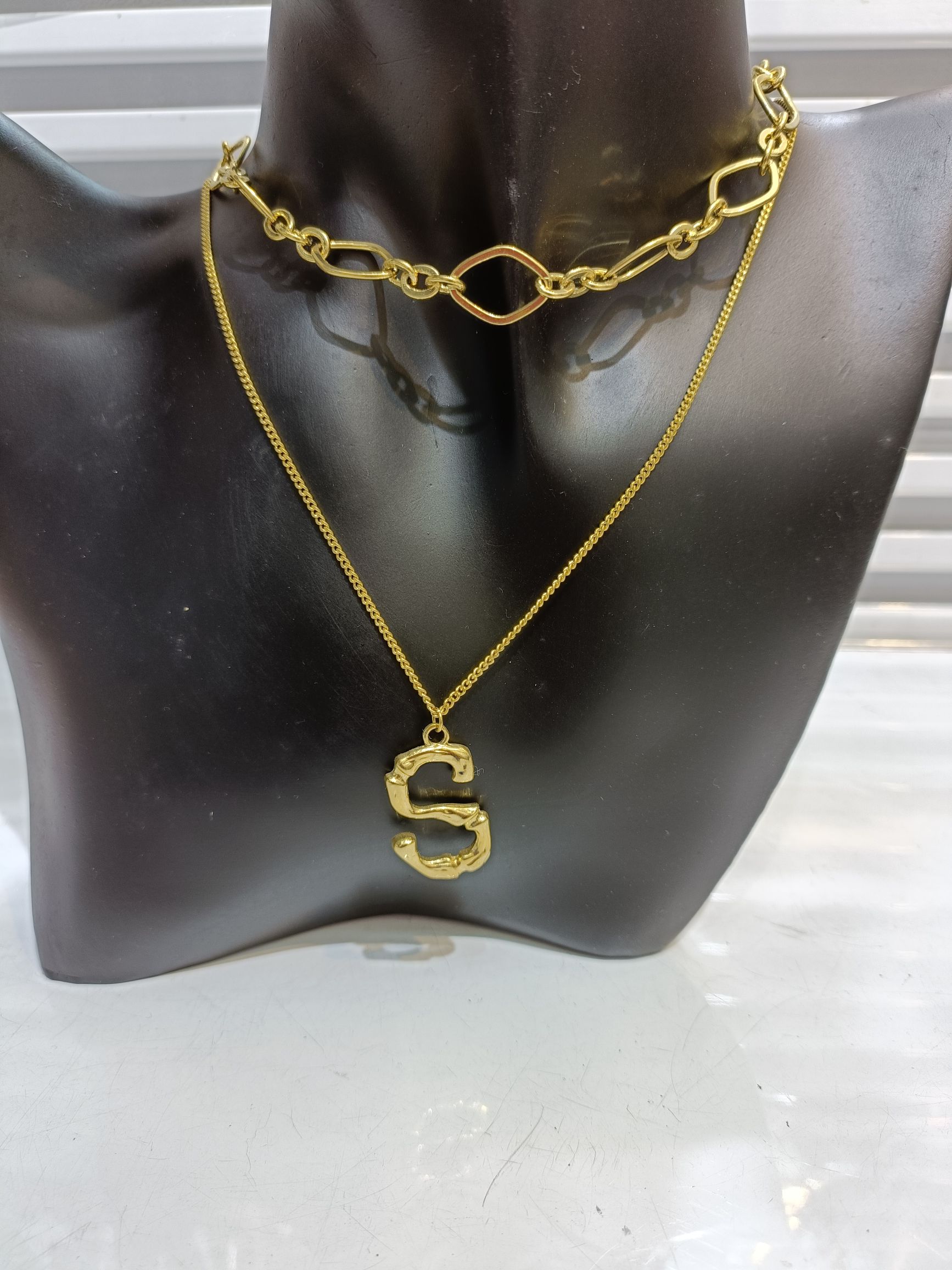S necklace, collarbone chain, trendy accessories