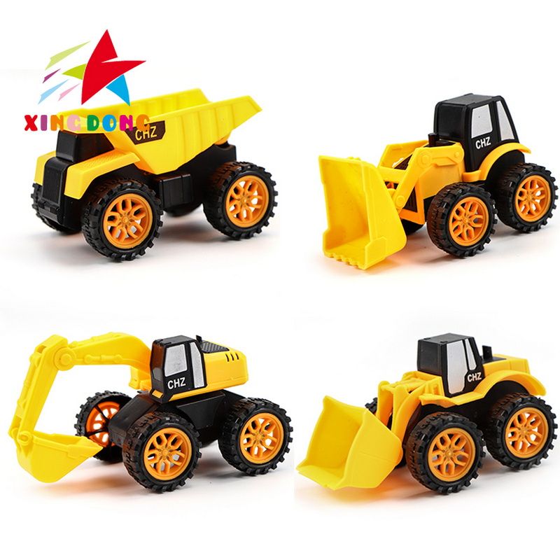 Children's toy recoil engineering vehicle sliding car