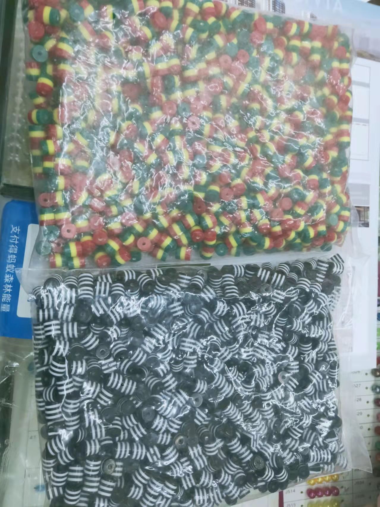 Resin colored striped barrel cylindrical beads, loose beads, children's beads, DIY handmade necklaces, bracelets, headwear and accessories, European, American, African and Middle Eastern fashion elements details Picture