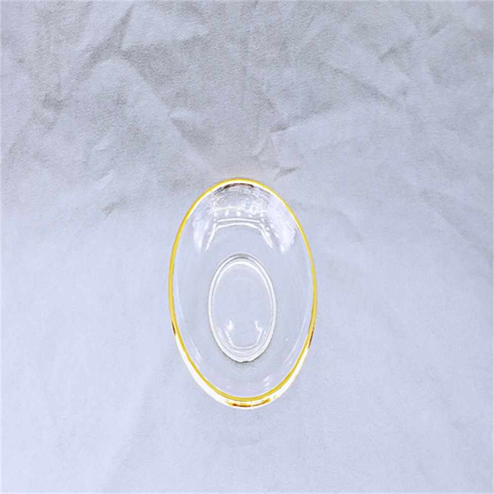 描金水晶玻璃小吃碟/个人水果盘/点心碟糕点盘圆形咖啡碟细节图