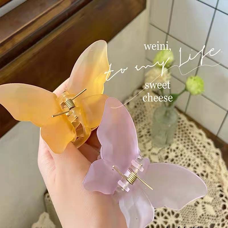 FLY1769 New 2022 Super Fairy Butterfly Semi-tied Hair Clip, Women's matte hair clip, small clip at the back of the head, shark clip headwear details Picture