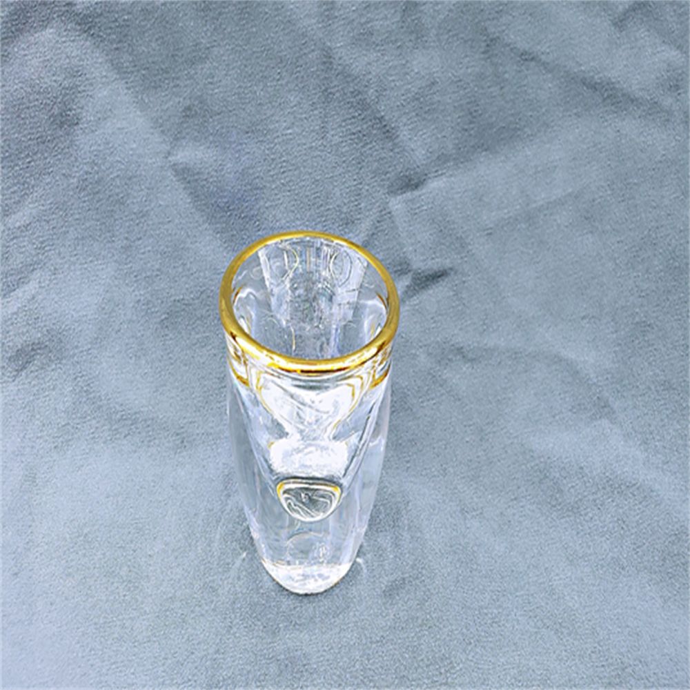 水晶 玻璃 无铅白酒杯  描金边白酒杯子   烈酒杯 茅台小酒杯  子弹杯 水晶玻璃一口杯