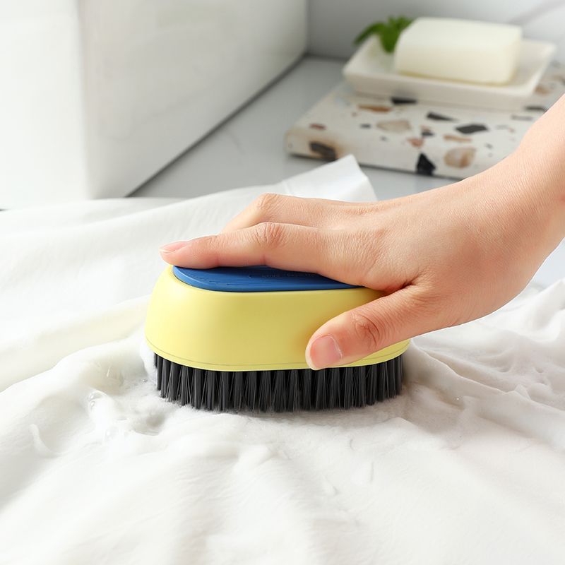 Color-blocking plastic soft bristle shoe brush cleaning brush set, household multi-functional laundry brush, long-handled shoe polish, plastic tool brush Application Scenario