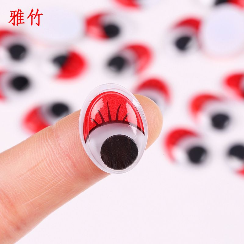 多色椭圆彩色睫毛背胶活动眼睛定制 儿童玩具diy配件厂家批发详情图4