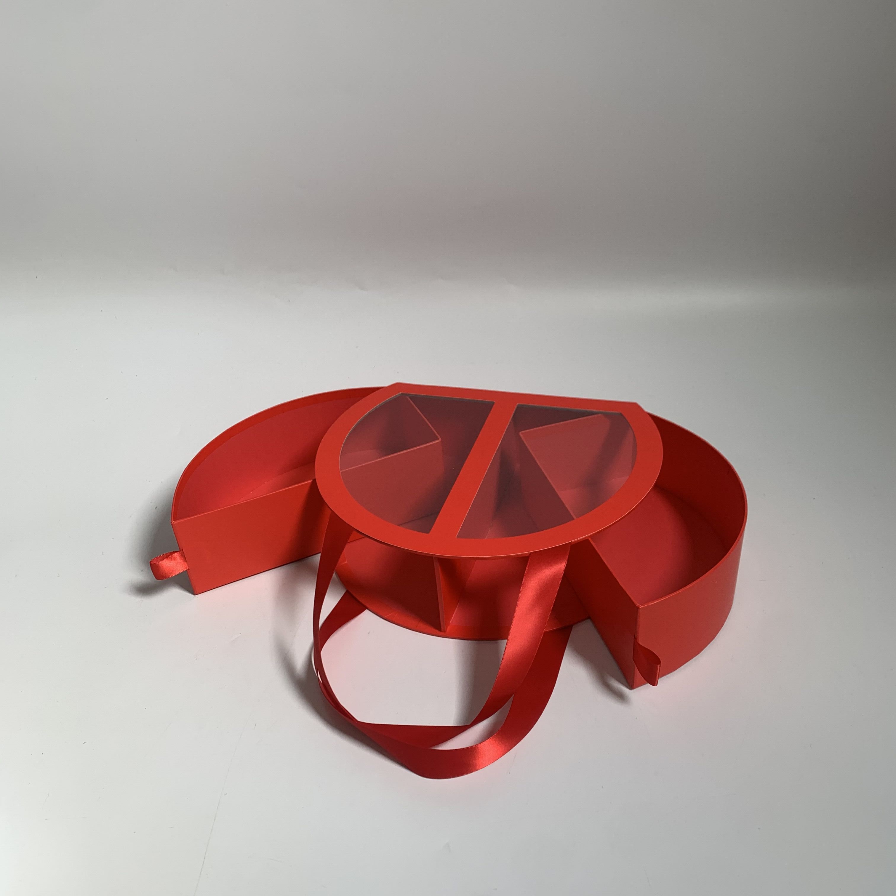 Vina Double opening window round flower gift box, flower arrangement box, souvenir gift box, flower box, single gift box