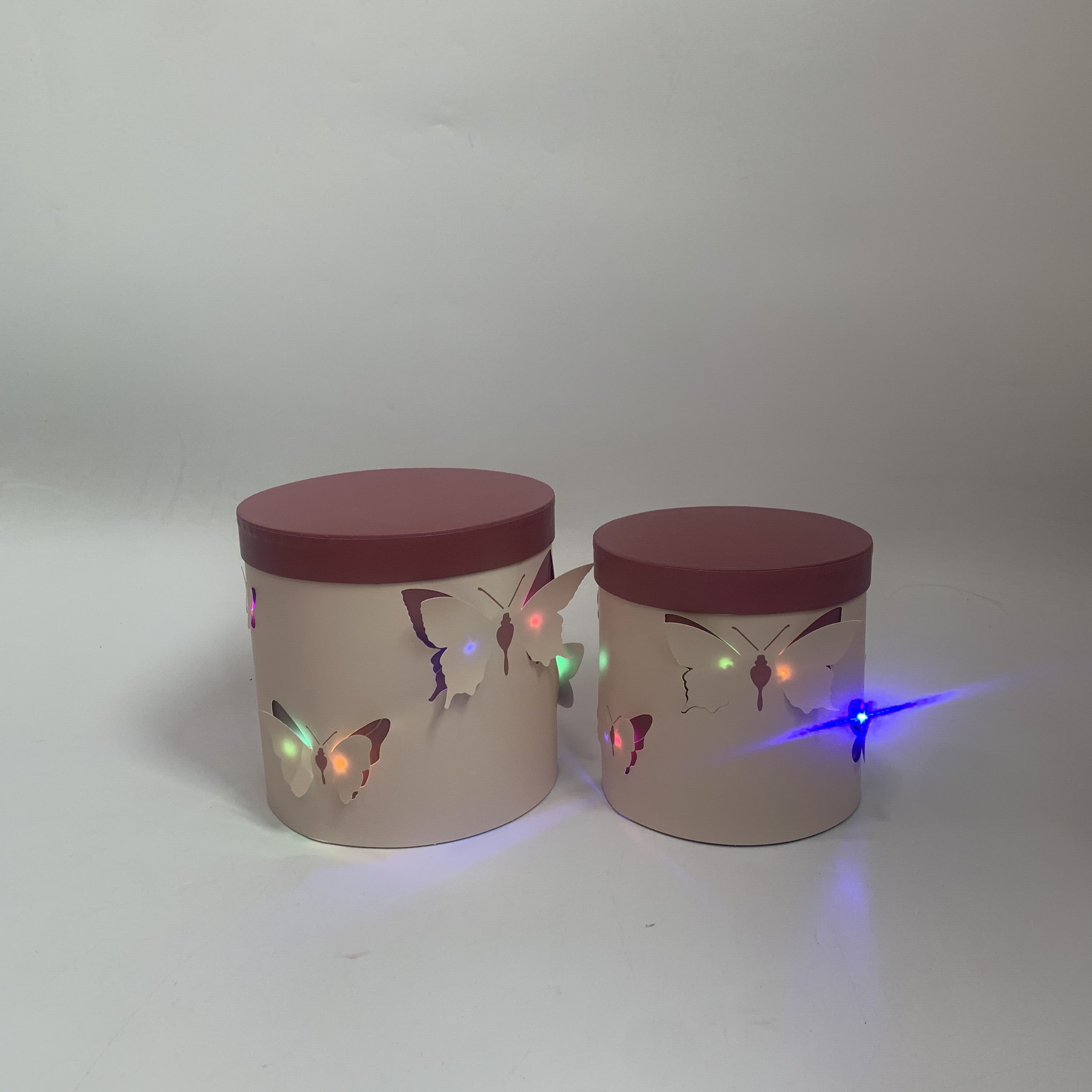 Vina Butterfly 3D Flower box with Light, round gift box, three-piece set, round bucket flower box, flower hug bucket Application Scenario