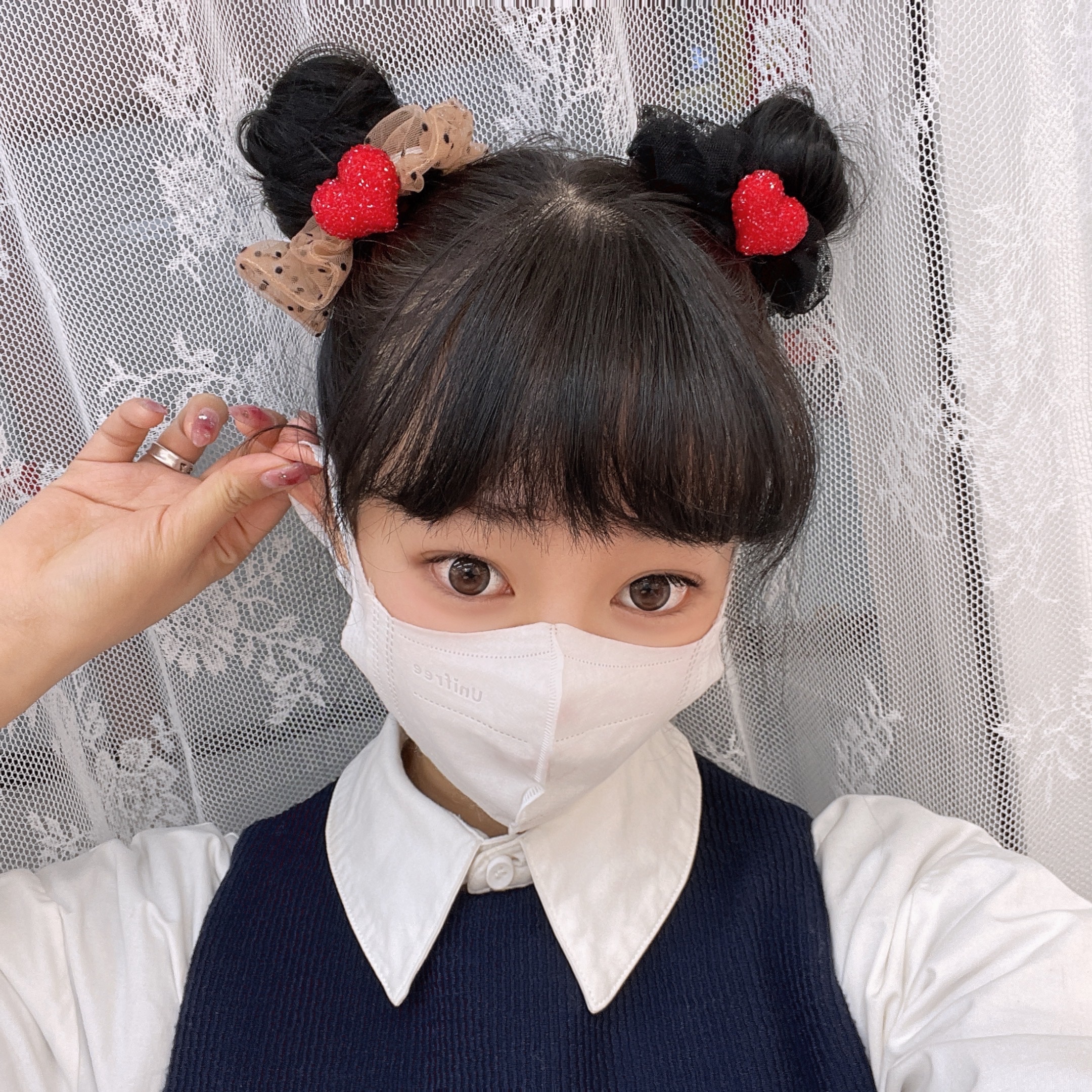 Ladylike style - Heart-shaped hair band Specification image