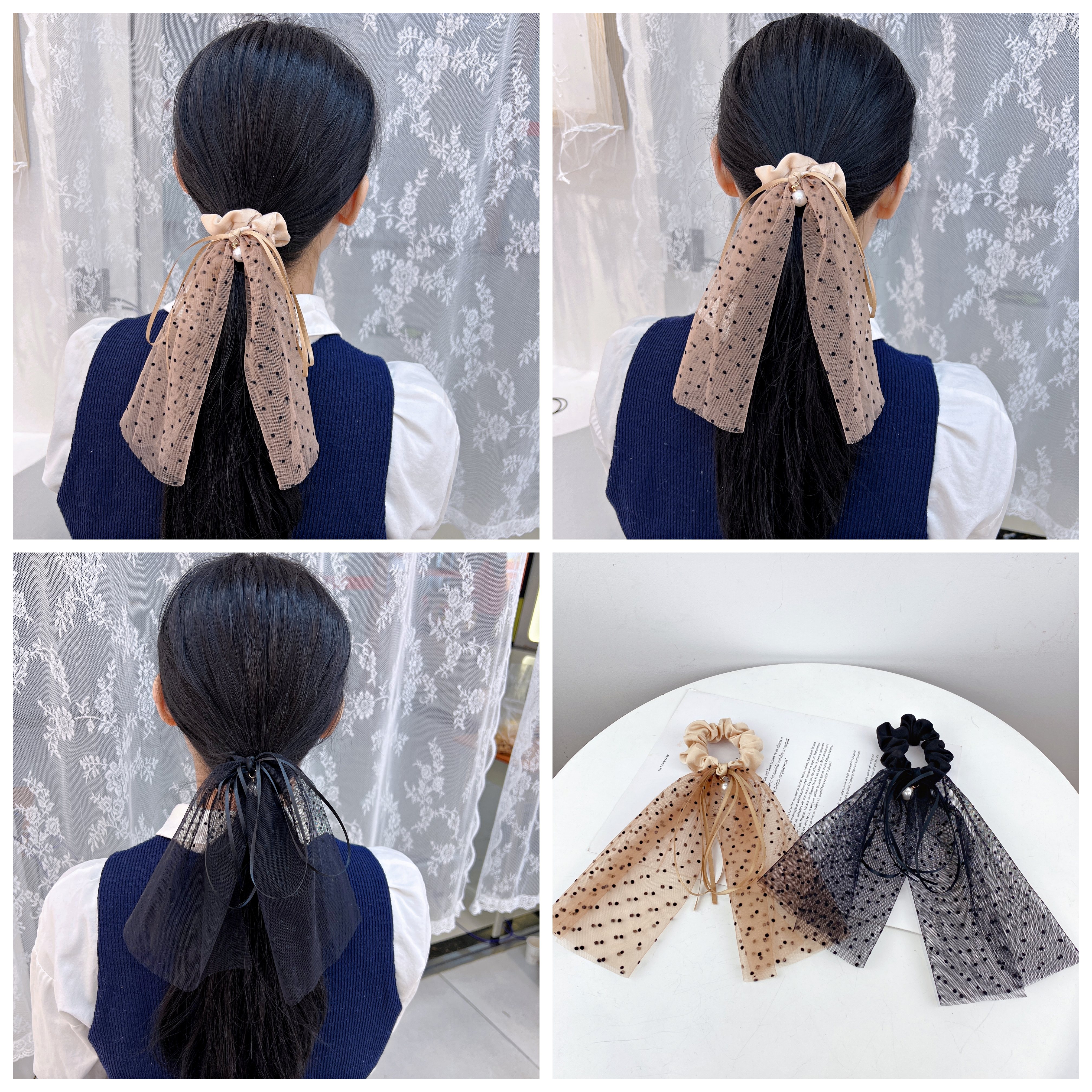 Ladylike style - Pearl tulle hair band
