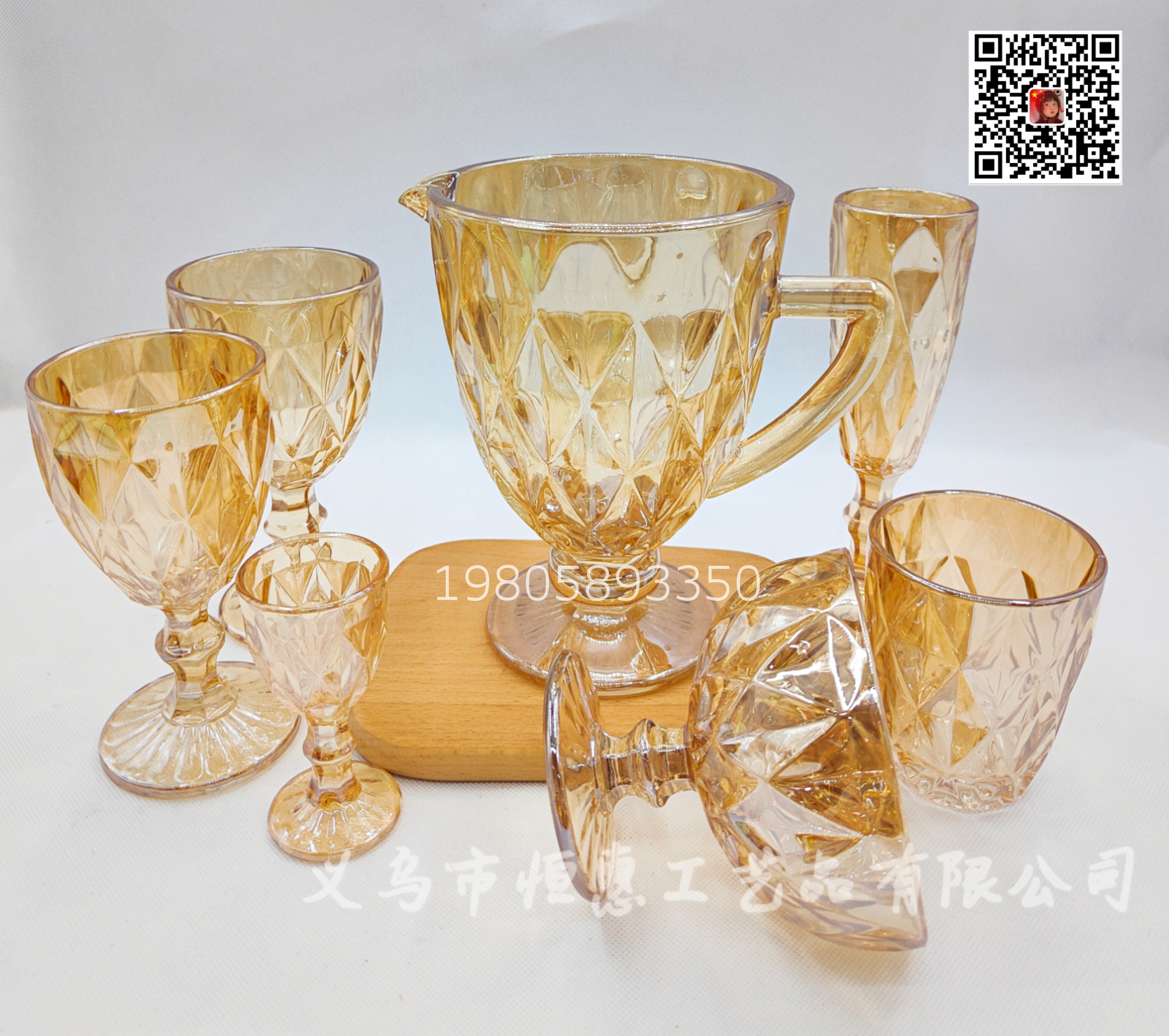 厂家直销剑菱形酒杯果汁杯复古欧式电镀浮雕玻璃制品红酒杯玻璃杯