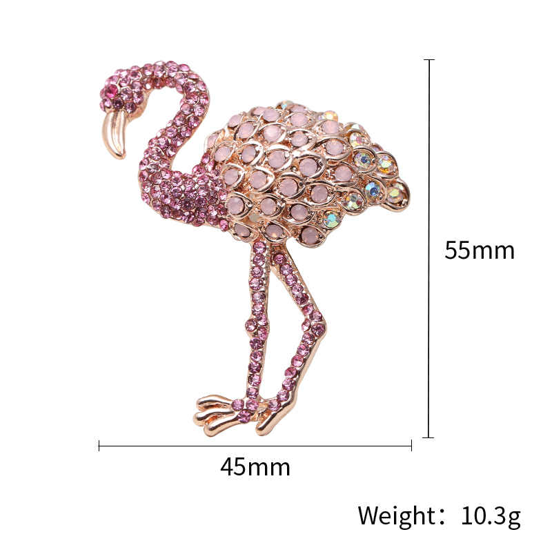 Factory direct sales, popular in foreign trade, Korean fashion flamingo brooches, women's accessories, elegant and luxurious, versatile shawls, pins, brooches, collars, pin buttons and other accessories details Picture