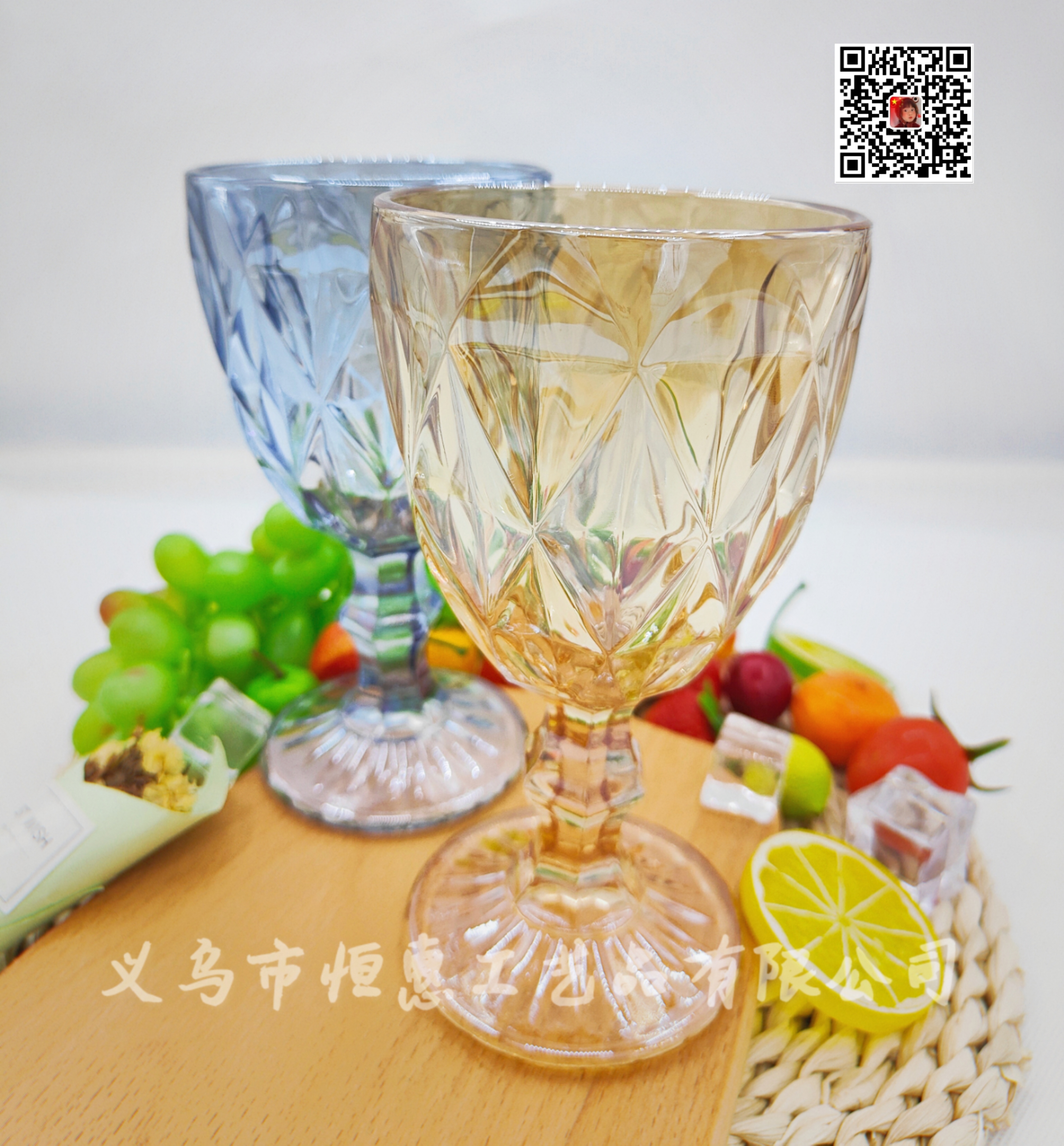 厂家直销剑菱形酒杯果汁杯复古欧式电镀浮雕玻璃制品红酒杯玻璃杯