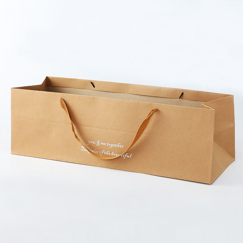 Large long flower paper bags, universal clothing packaging paper bags, shopping hand-held paper bags Item Picture
