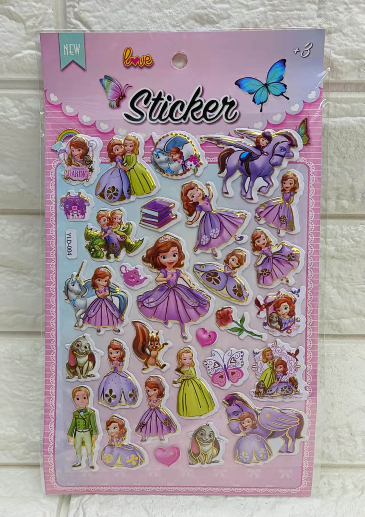 YLD gold-embossed bubble stickers Specification image