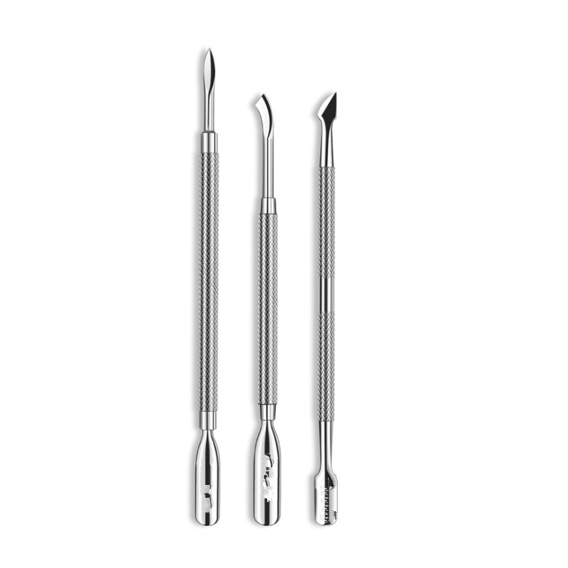 Nail care tools: Double-headed stainless steel pusher for nail trimming, exfoliation, nail oil removal, nail glue, and dead skin pusher Item Picture