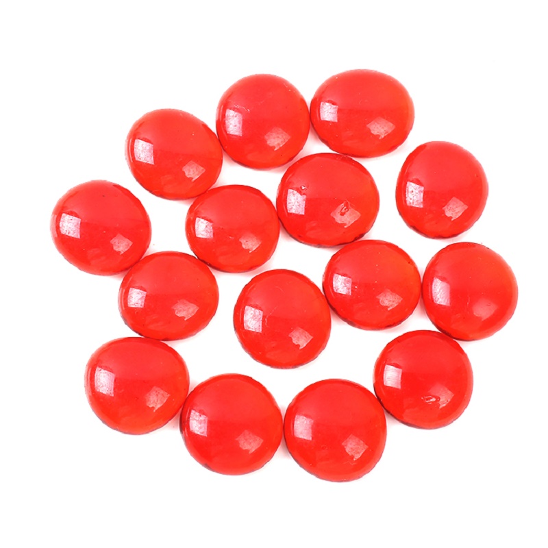 100粒17-20mm红色扁珠 1.7-2.0cm玻璃扁珠棋子装饰玻璃球 500克图