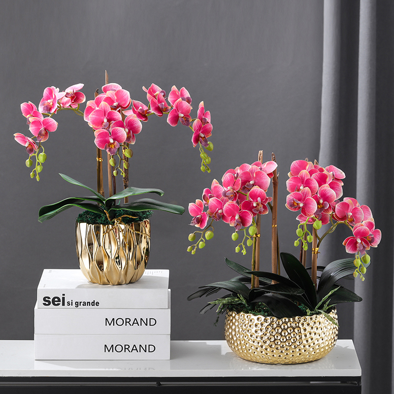 陶瓷花瓶/电镀花盆白底实物图