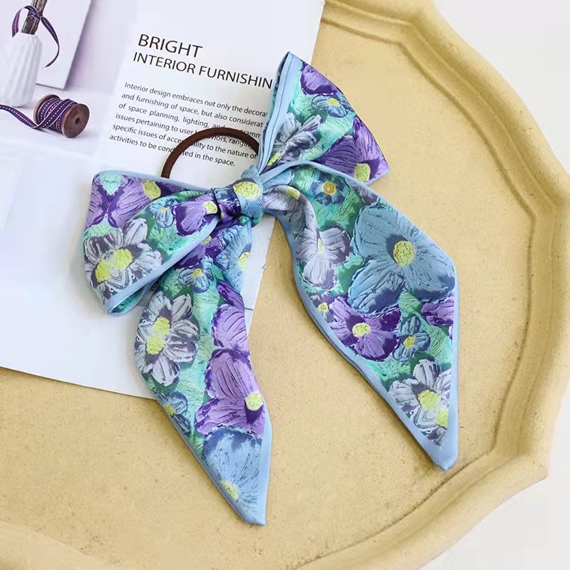 FLY1831 Korean version new products: Silk scarf, hair band, bow hair tie, French neckerchief, ribbon hair tie, and ladies' hair band