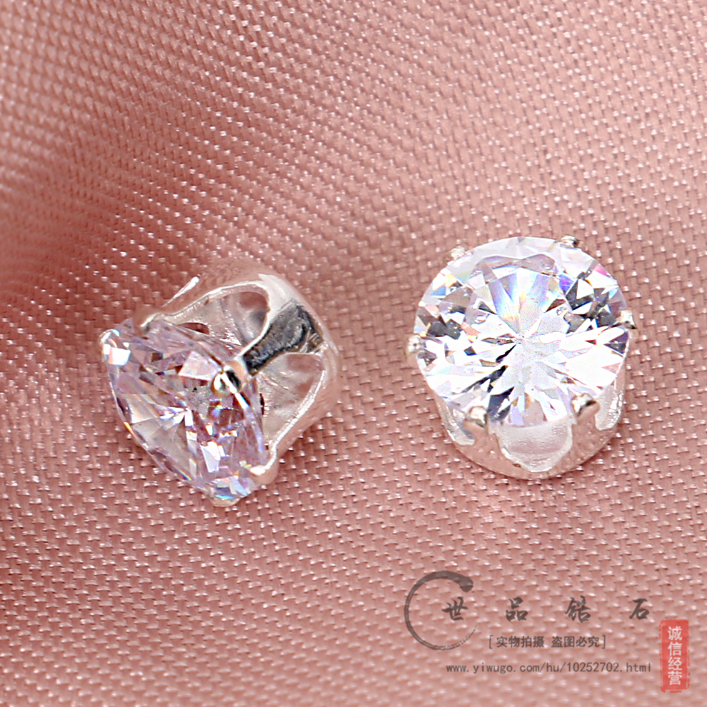 Round zircon electroplated silver color-retaining copper claws, zircon accessories, copper accessories, pendant chains, shoes, clothing, wedding dress accessories, zircon claws