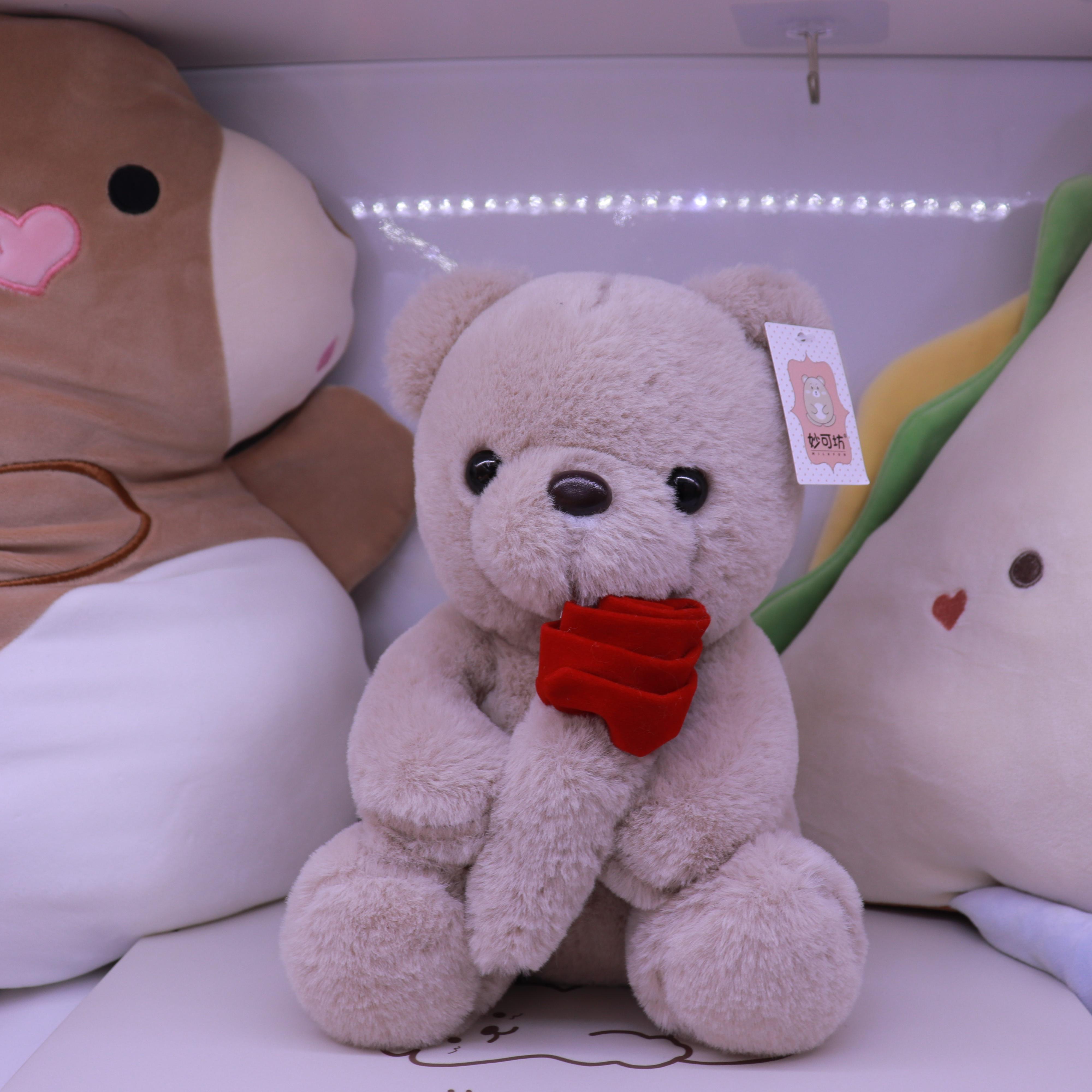 2022 New Rose Bear plush toy, a cute birthday gift for boys and girls' bedrooms, 23cm brown plush toy Application Scenario