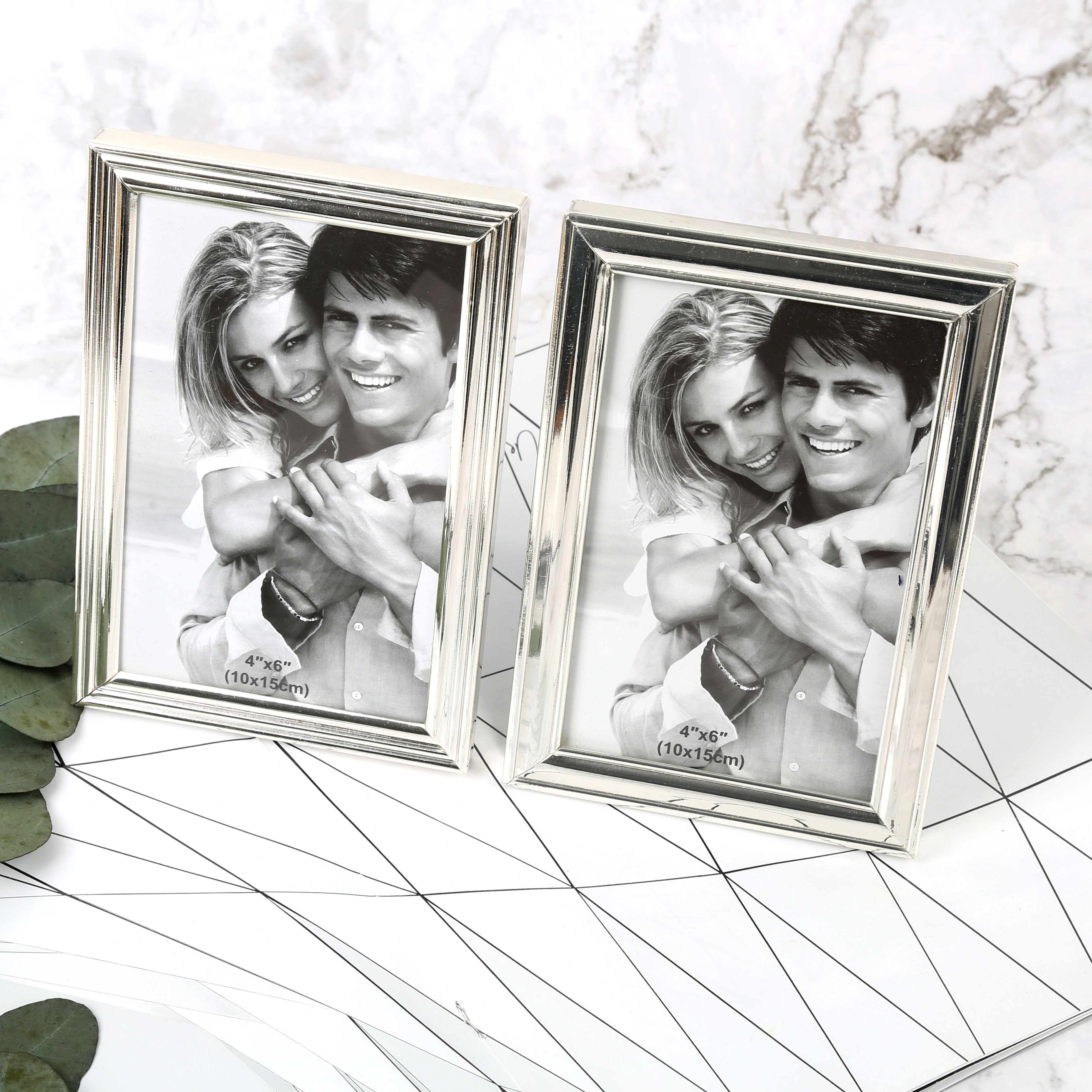 New foreign trade products on Pinduoduo and Taobao, European-style simple and classical stainless steel and aluminum alloy metal, Amazon brushed photo frames, picture frames, factory direct sales details Picture