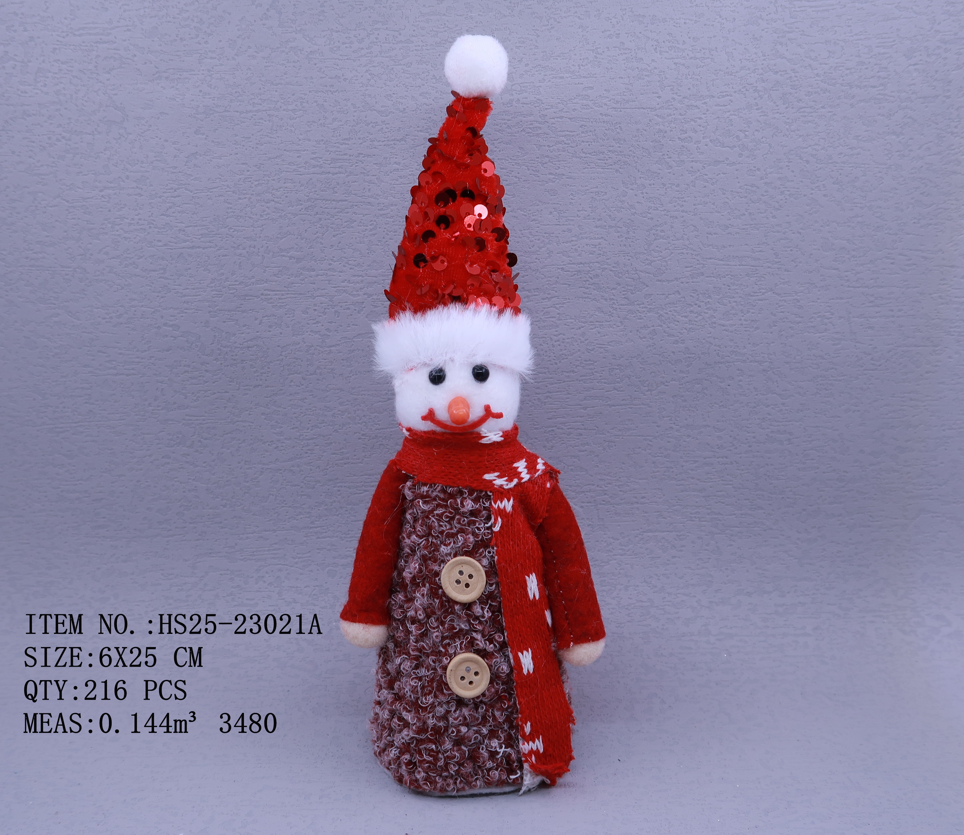 6X25CM Christmas fabric elderly person decorative item handicraft Specification image