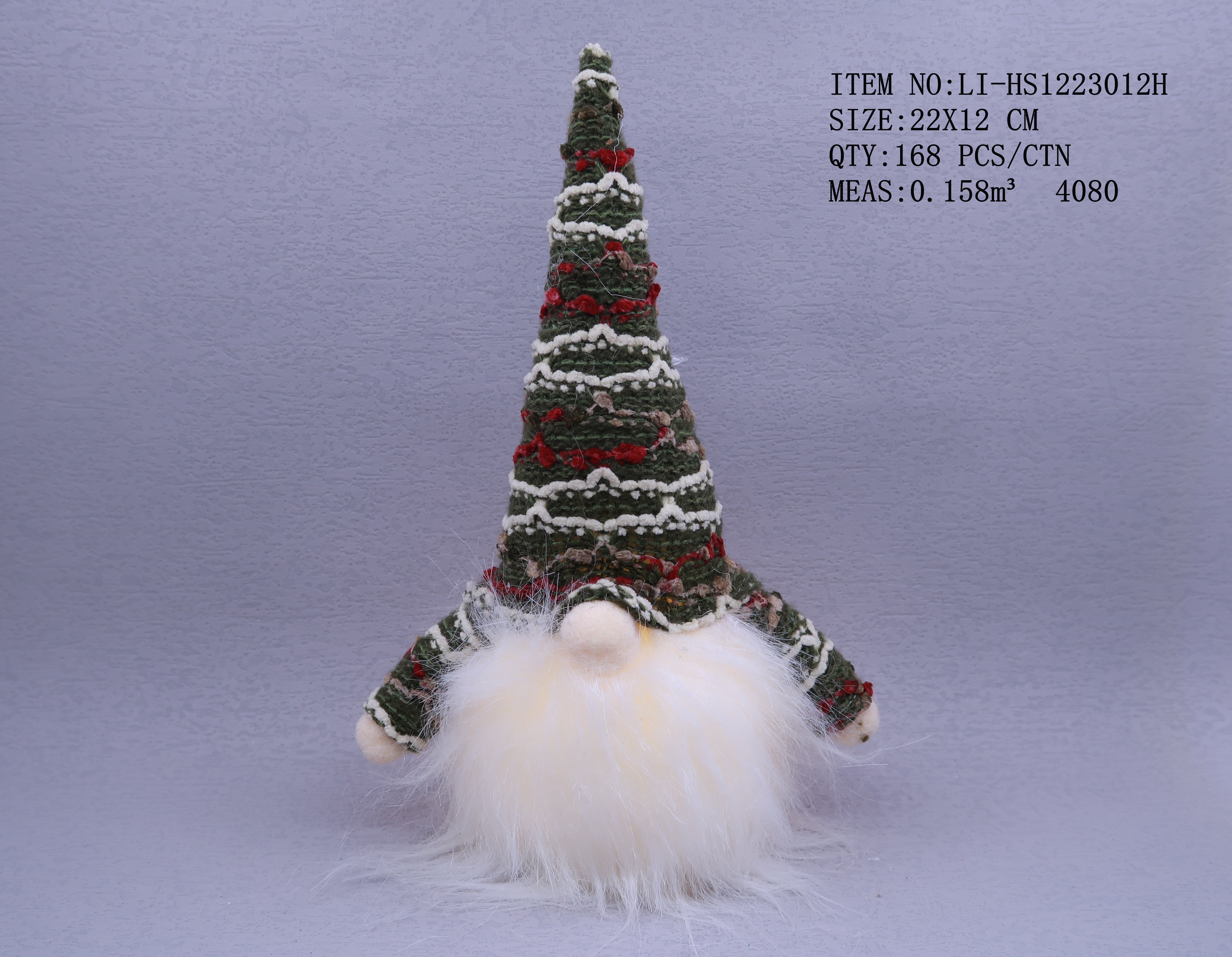 22X12CM Christmas fabric faceless old man decorative item with lights details Picture