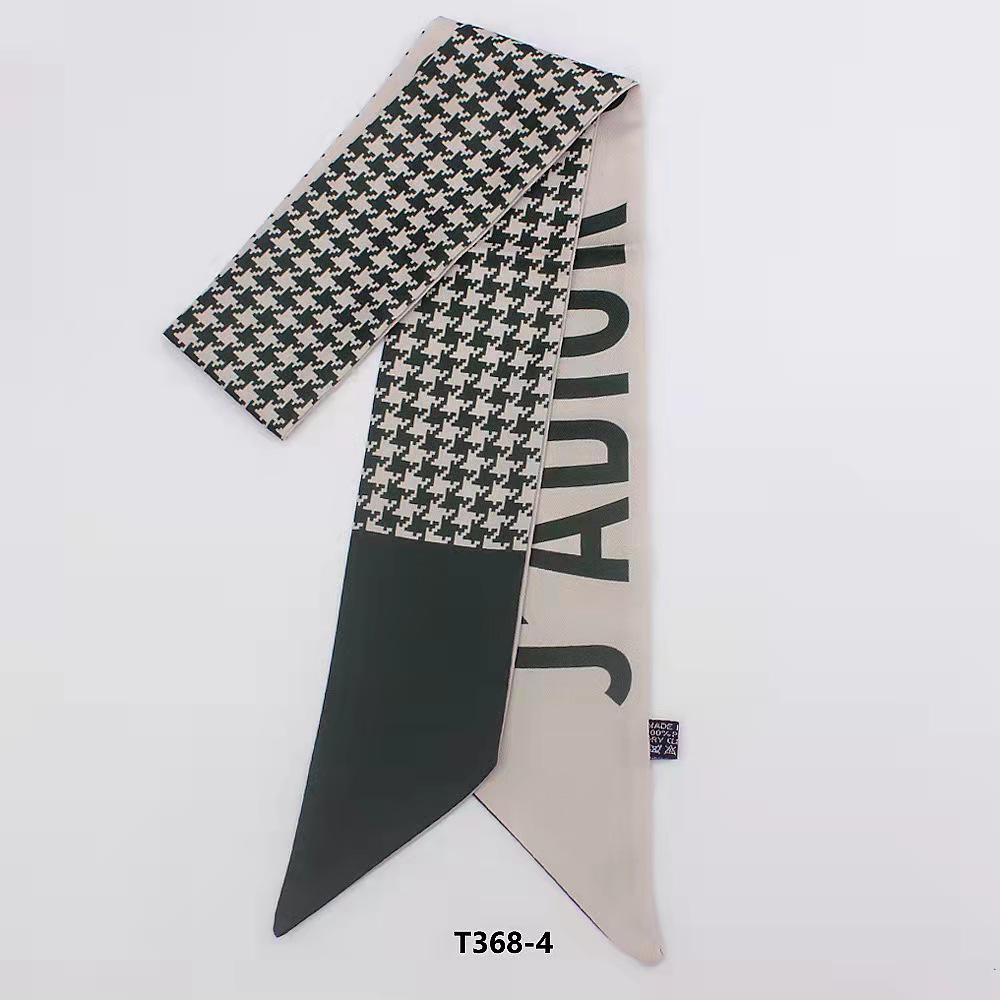FLY1838 Tarot new versatile thousand-bird checkered small silk scarf ribbon Women's tie bag handle ribbon hair band in stock scarf wholesale