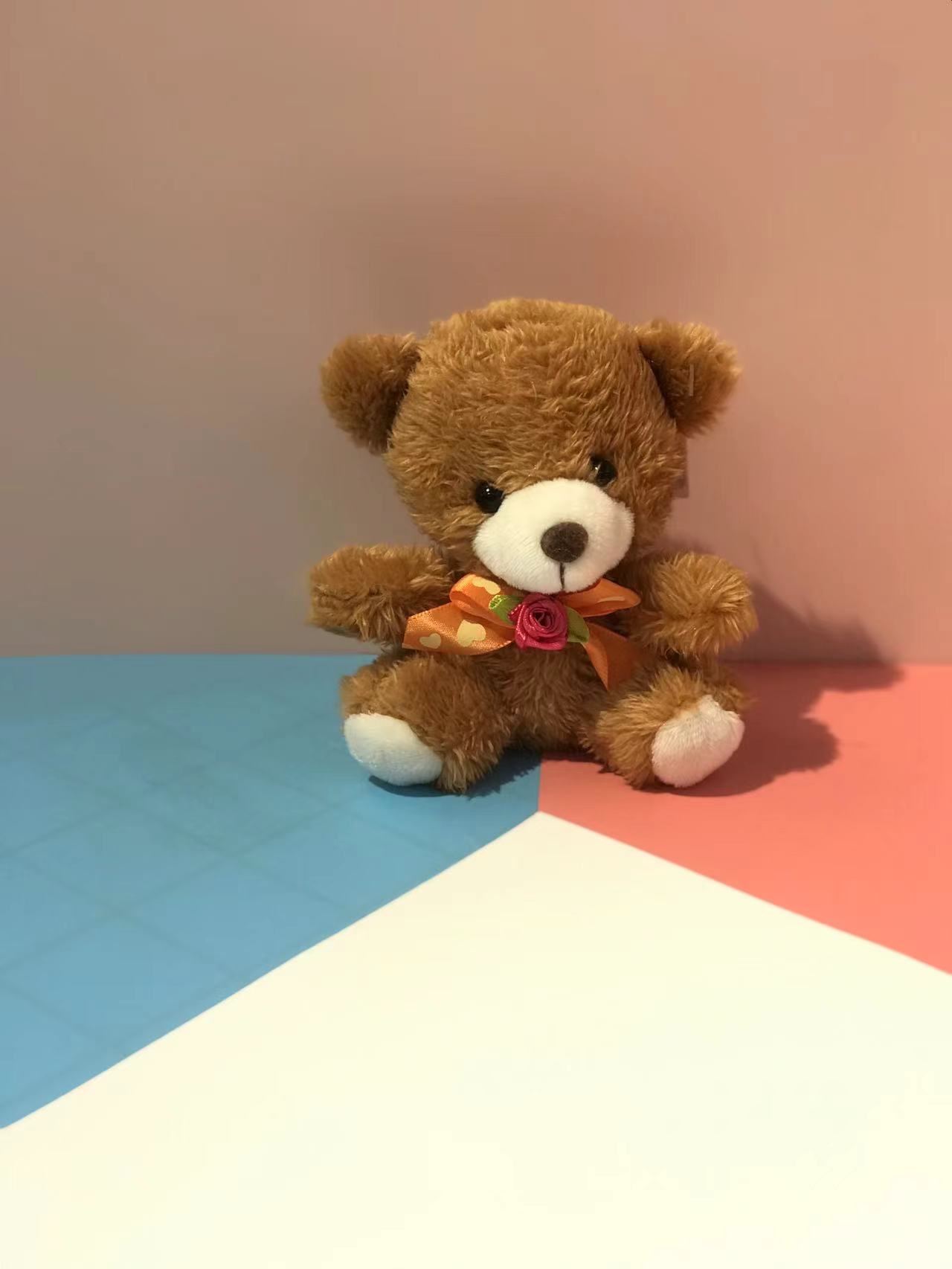 Bow tie bear cartoon dolls, sitting bears, plush dolls, pendants, backpacks, mobile phones, keychains, pendants, keychains, customizable bestsellers, various styles available for customization, export and foreign trade Specification image