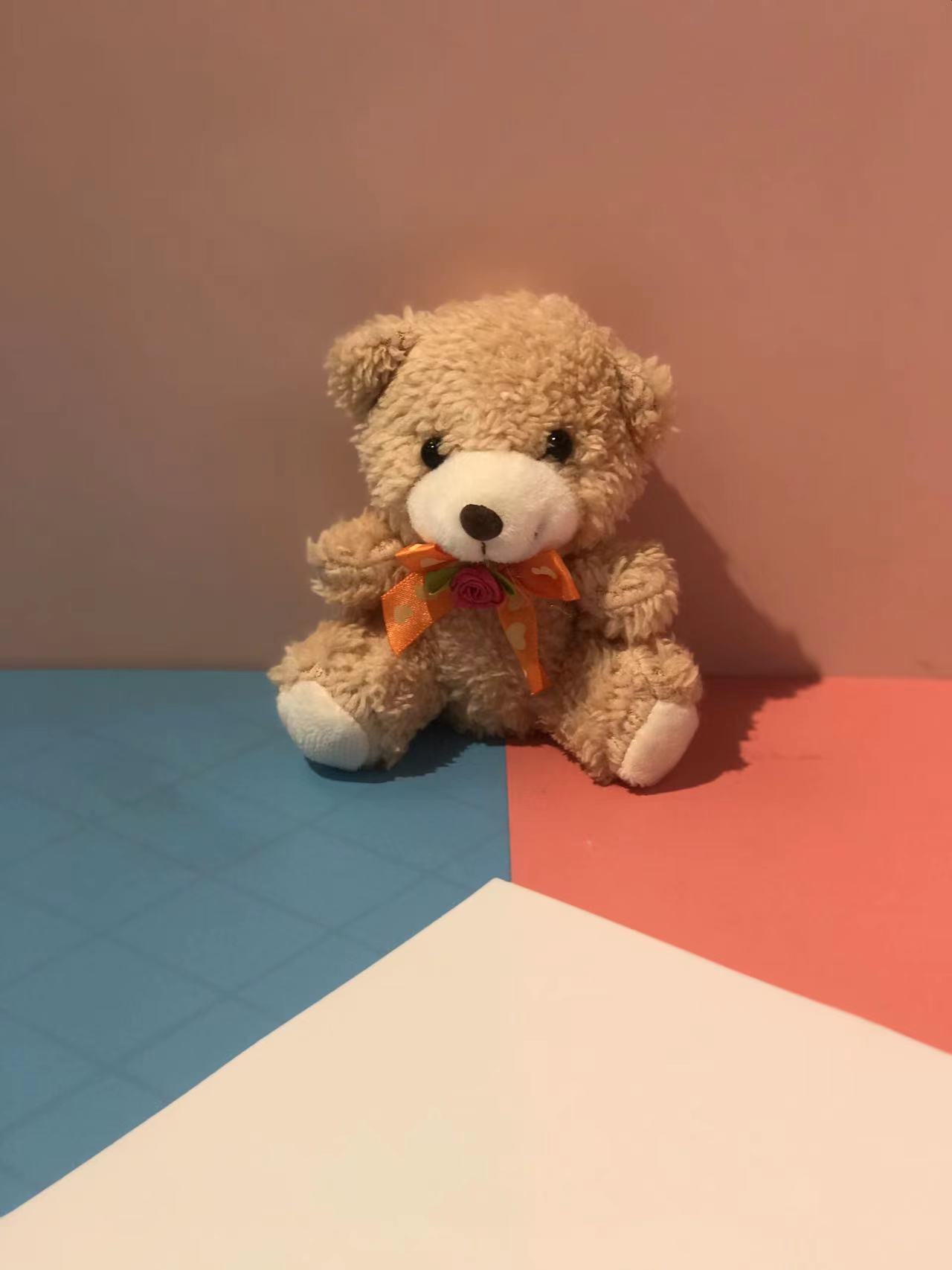 Bow tie bear cartoon dolls, sitting bears, plush dolls, pendants, backpacks, mobile phones, keychains, pendants, keychains, customizable bestsellers, various styles available for customization, export and foreign trade details Picture