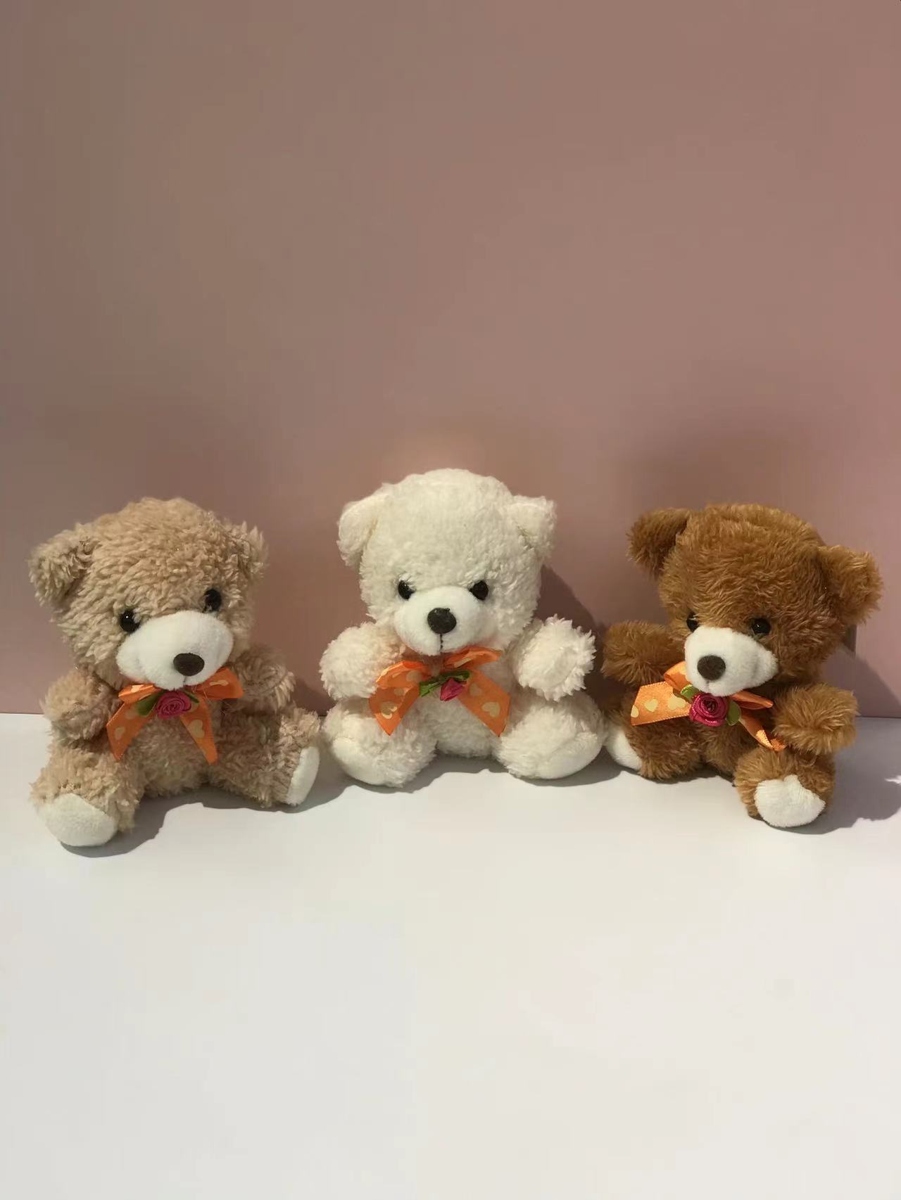 Bow tie bear cartoon dolls, sitting bears, plush dolls, pendants, backpacks, mobile phones, keychains, pendants, keychains, customizable bestsellers, various styles available for customization, export and foreign trade Item Picture