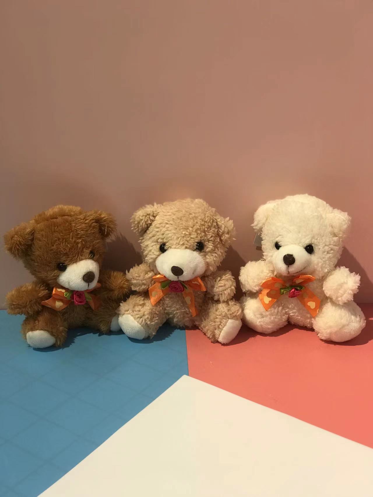 Bow tie bear cartoon dolls, sitting bears, plush dolls, pendants, backpacks, mobile phones, keychains, pendants, keychains, customizable bestsellers, various styles available for customization, export and foreign trade
