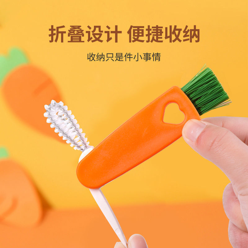 Three-in-one cup lid cleaning brush for export Specification image