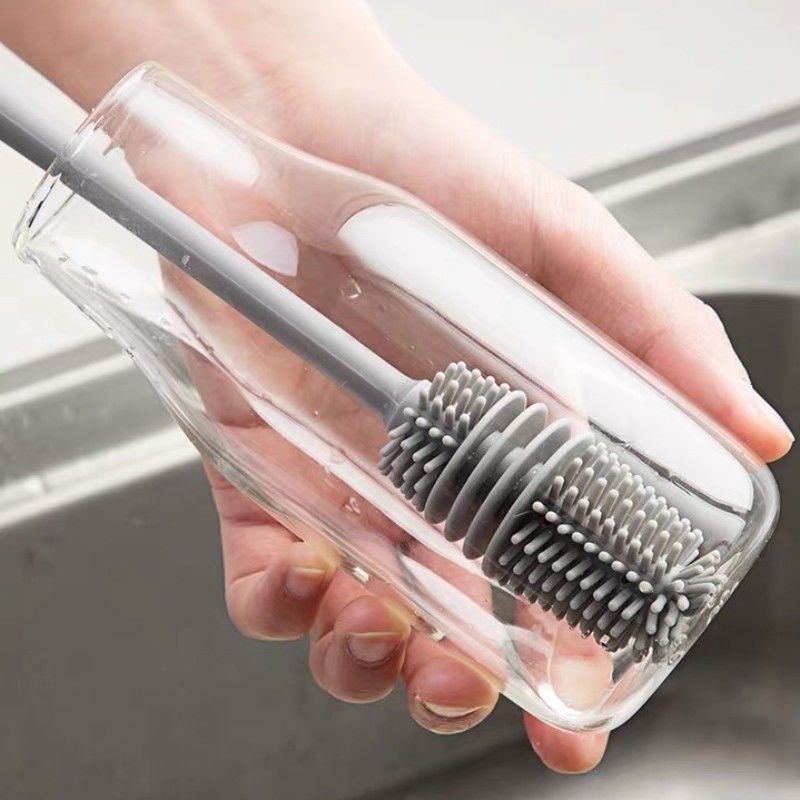 Long-handled silicone household cleaning brush with no blind spots for export Specification image