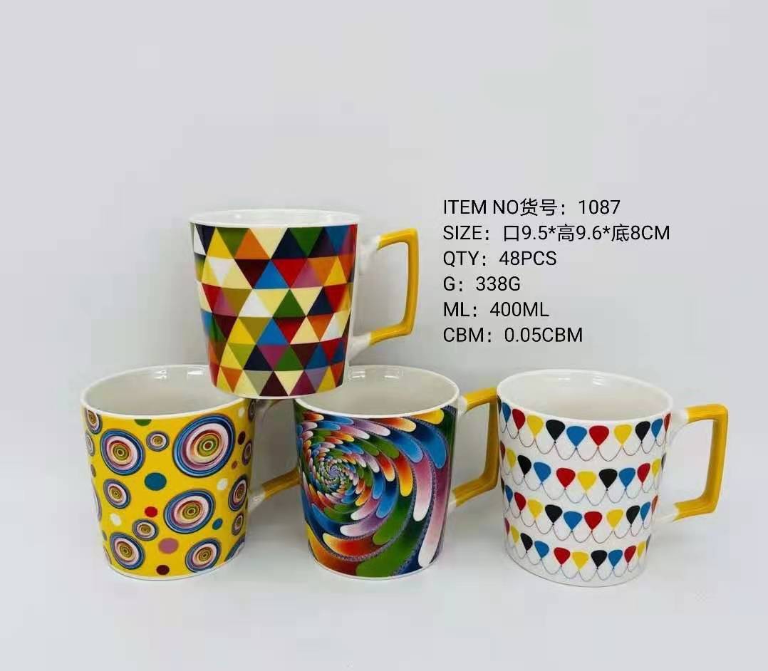 厂家直销陶瓷杯V型杯大杯水杯新款时尚咖啡杯独特个性现货