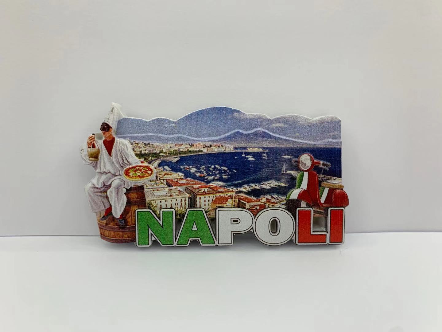 厂家直供意大利NAPOLI树脂打印冰箱贴旅游纪念品可来样定做
