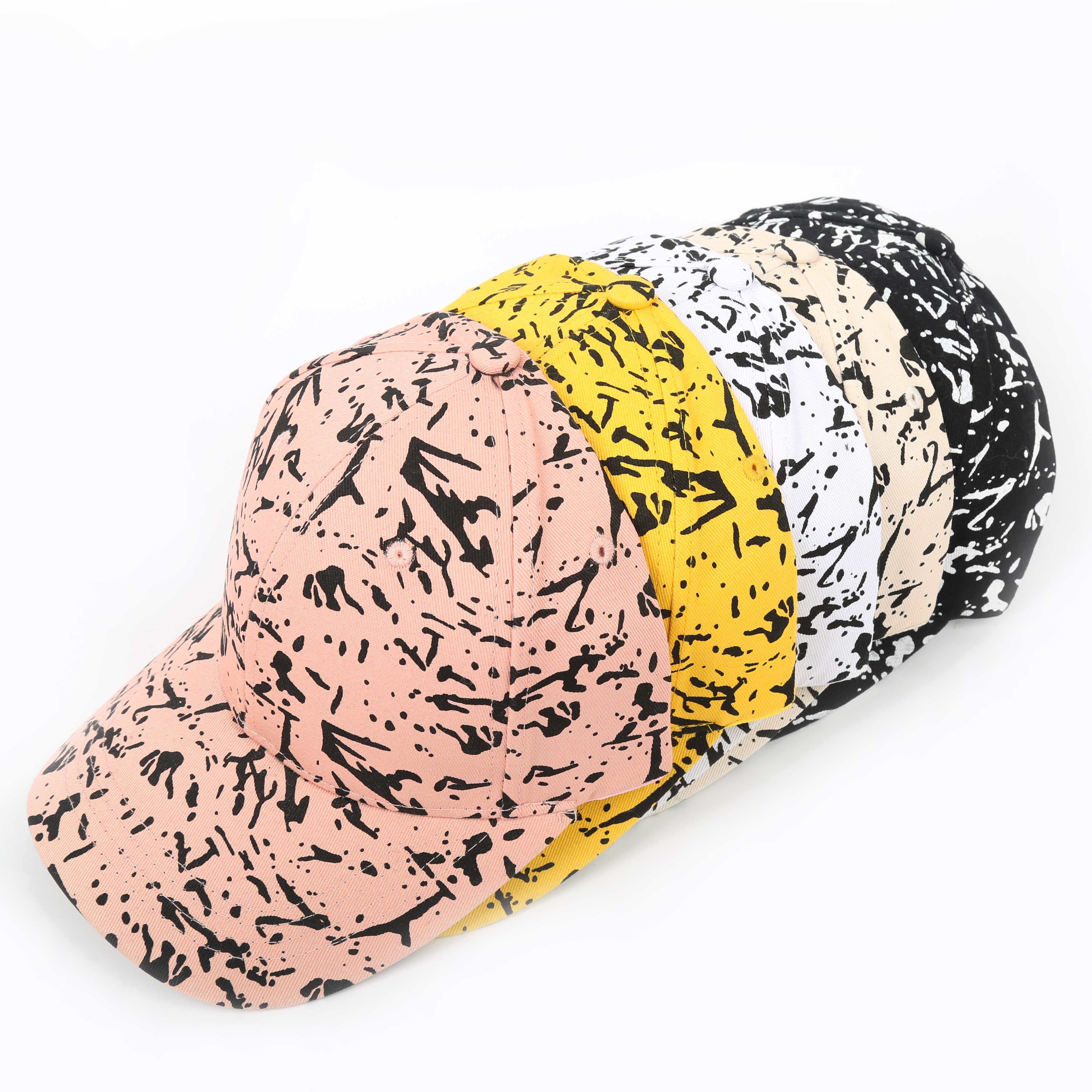 Summer women's printed baseball cap, pure cotton fashionable sunshade hip-hop cap details Picture