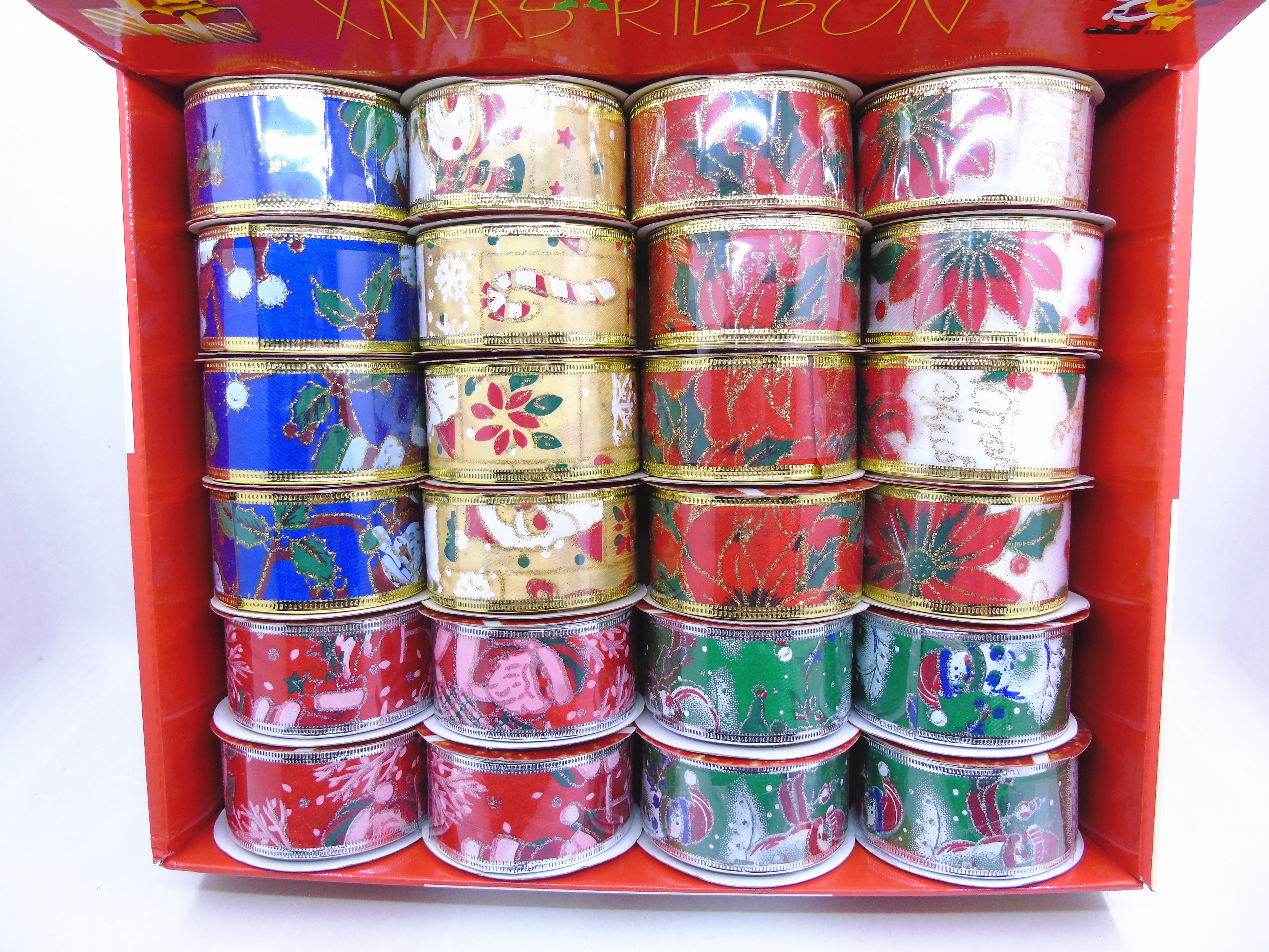 3.8cm x 2.7m Christmas color series ribbon roll decoration Specification image