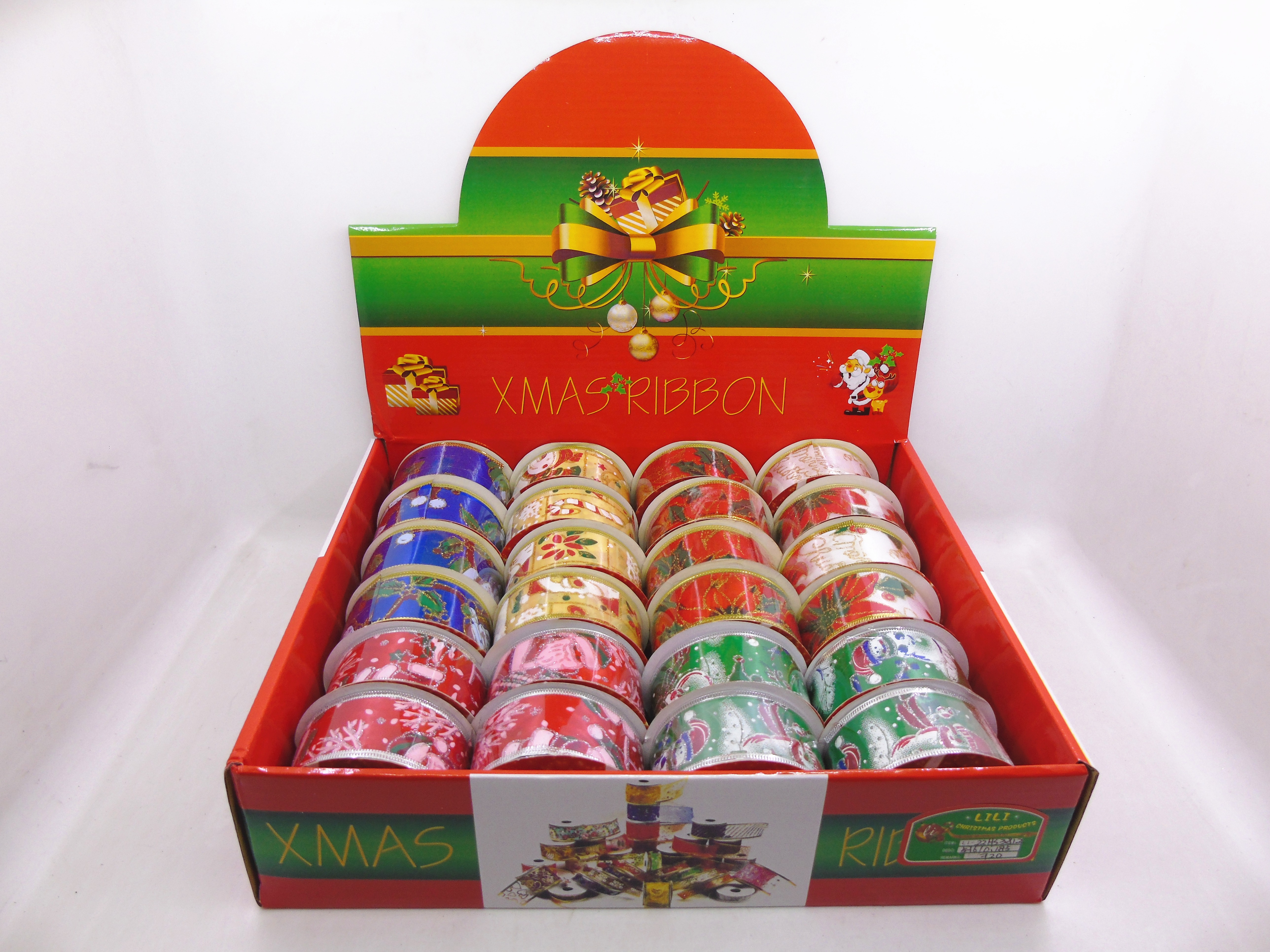 3.8cm x 2.7m Christmas color series ribbon roll decoration details Picture