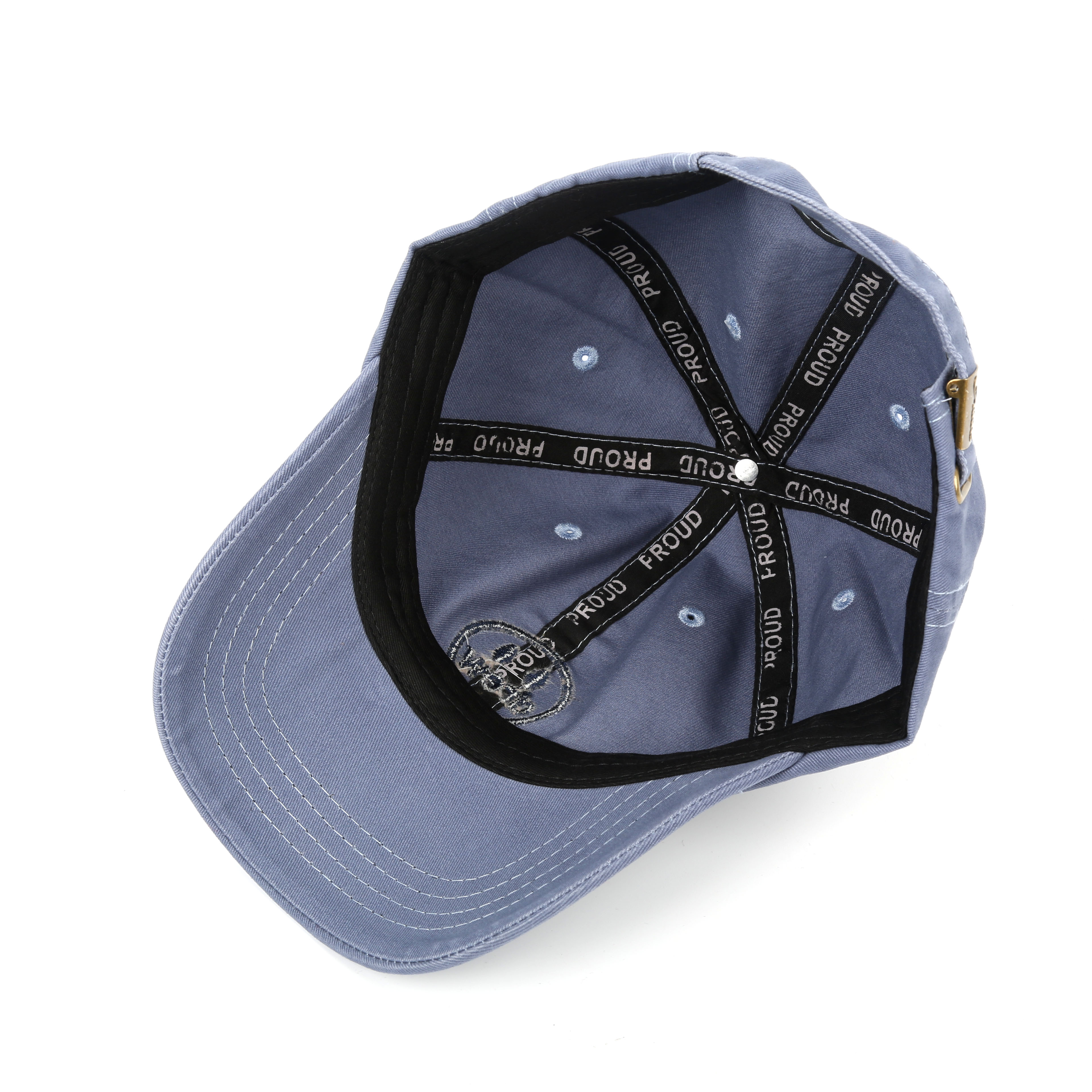 Summer men's baseball cap, washed pure cotton baseball cap, smiling face embroidery Specification image