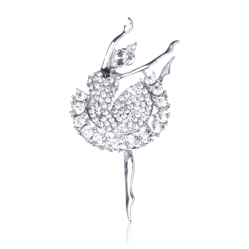 Factory direct sales, popular in foreign trade, high-end new style Jianxiao, retro and elegant ballet, light luxury, waterproof diamond brooch, fashionable clothes and accessories, wool pin items Item Picture
