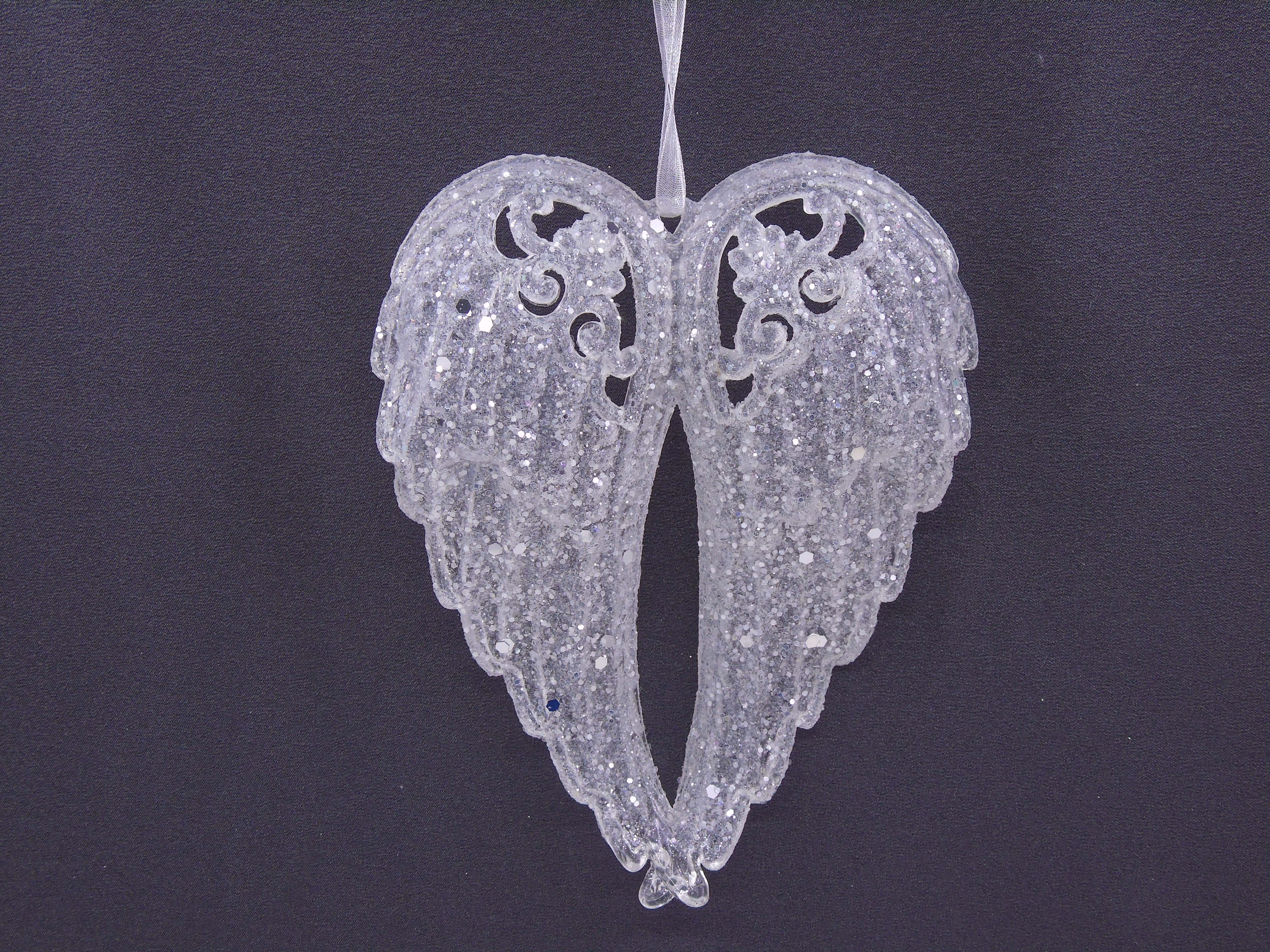 11X14CM Christmas powder-coated acrylic wing pendant details Picture