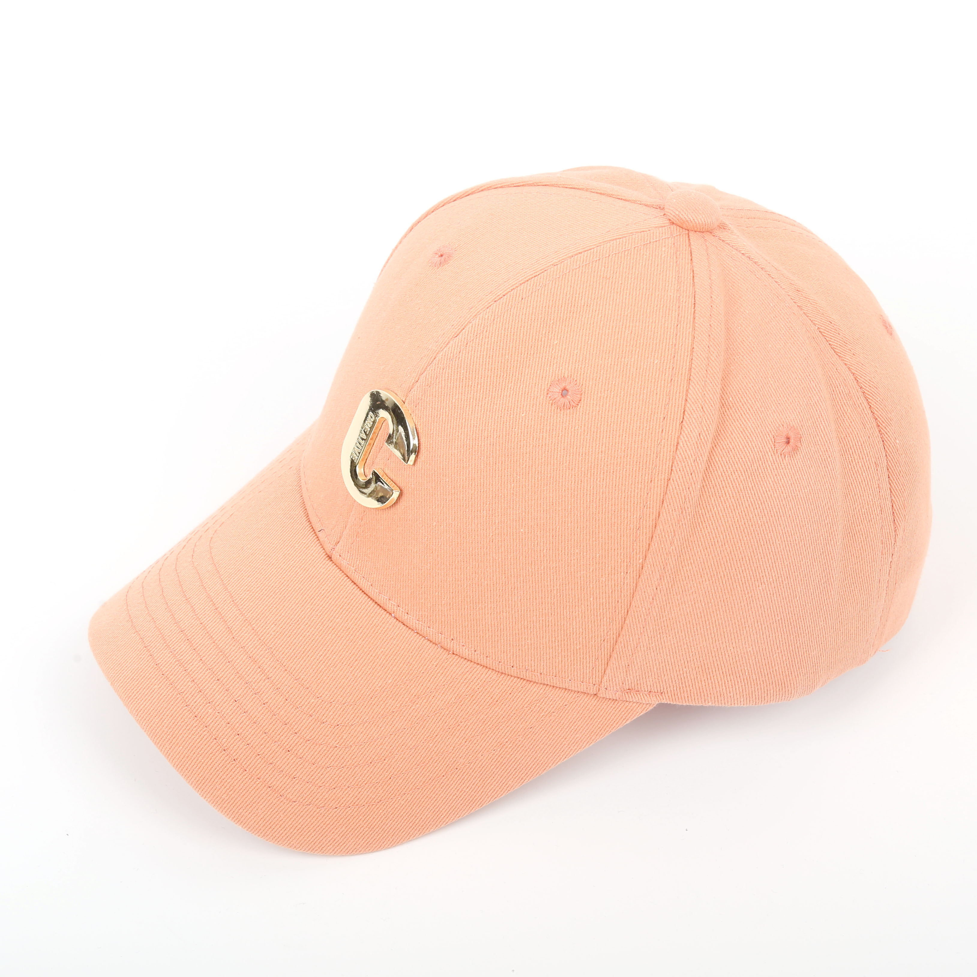 Unisex metal C-label baseball caps and pure cotton sun hats