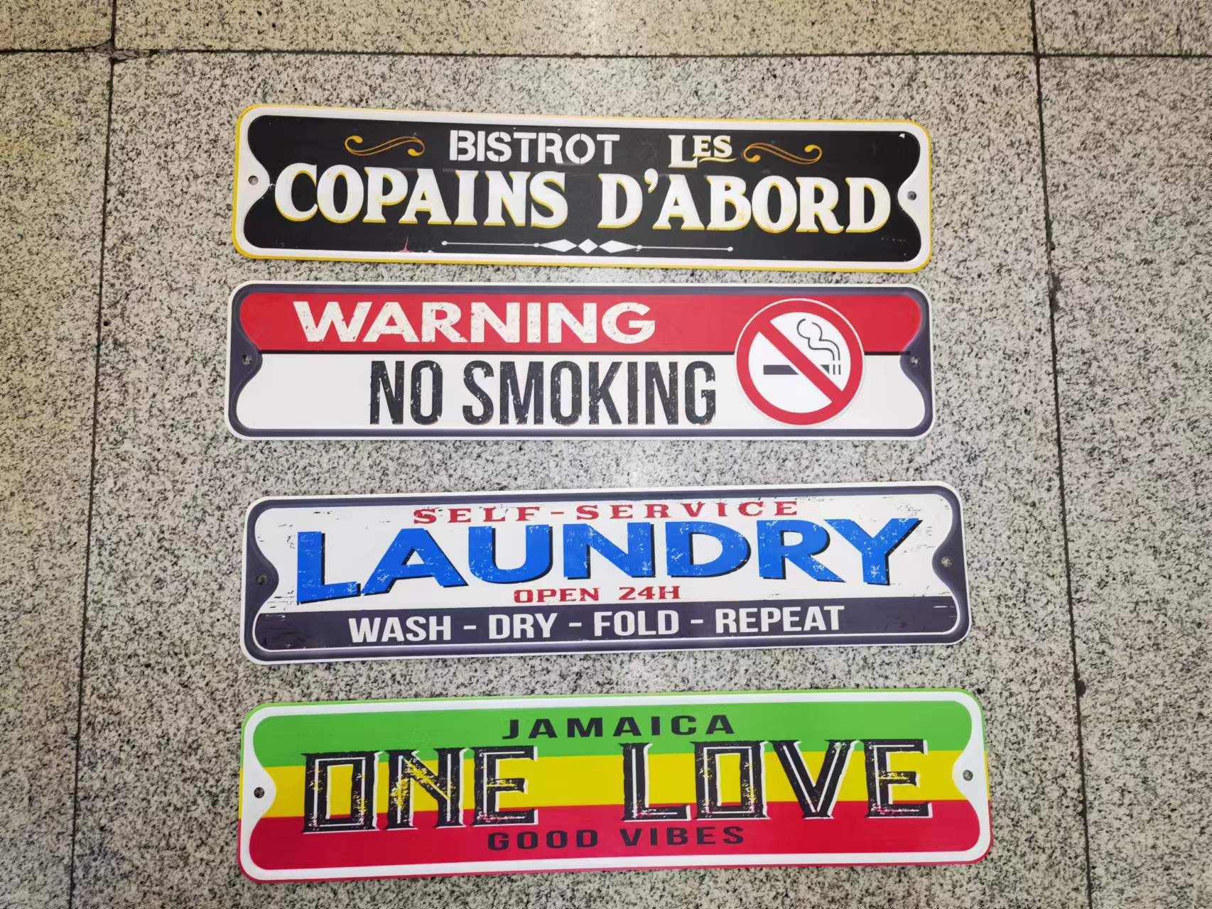 56X13欧美复古墙上装饰铁皮画明辉工艺011