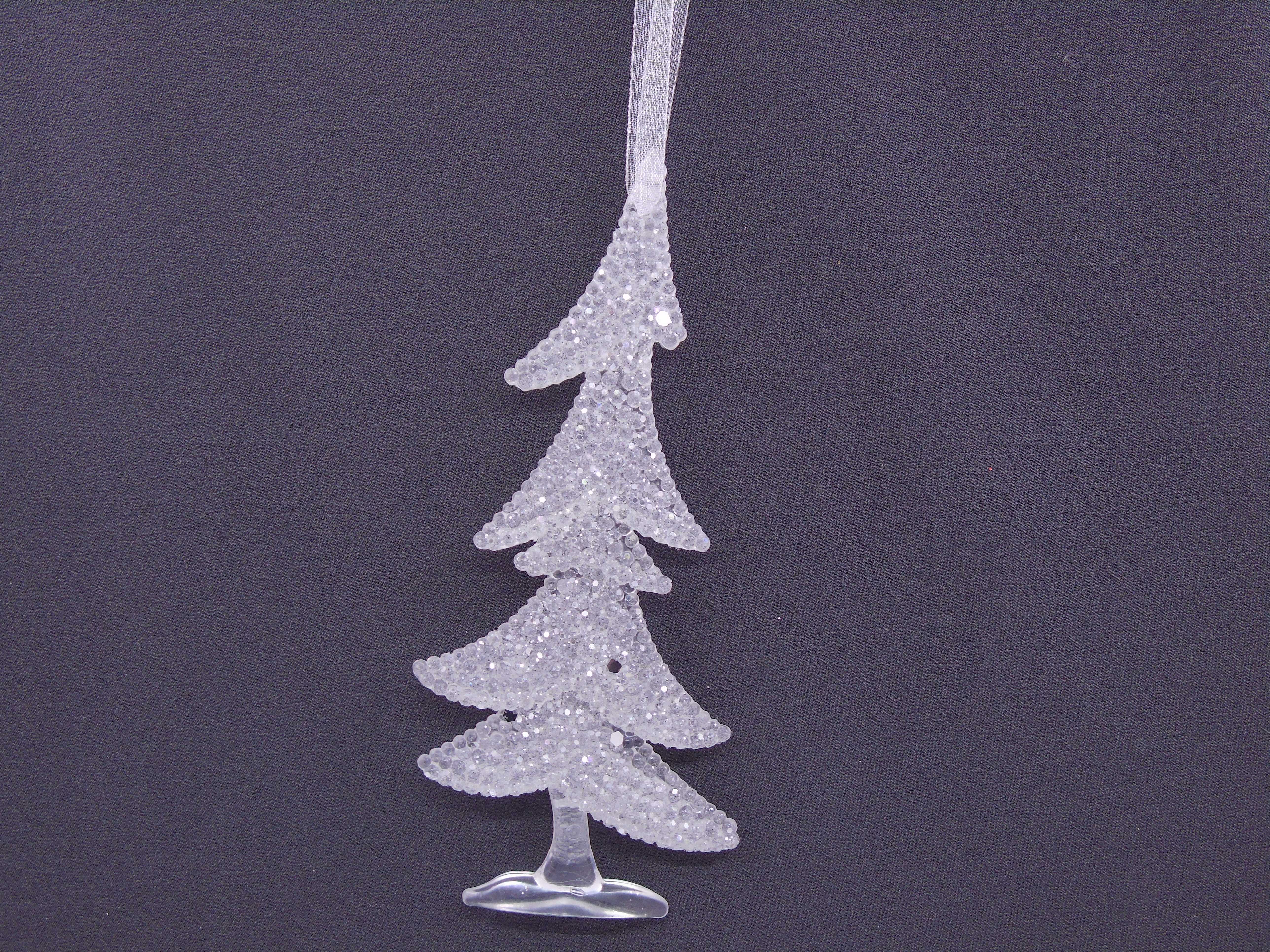 6.5X15CM Christmas powder-sprinkled small tree acrylic pendant details Picture