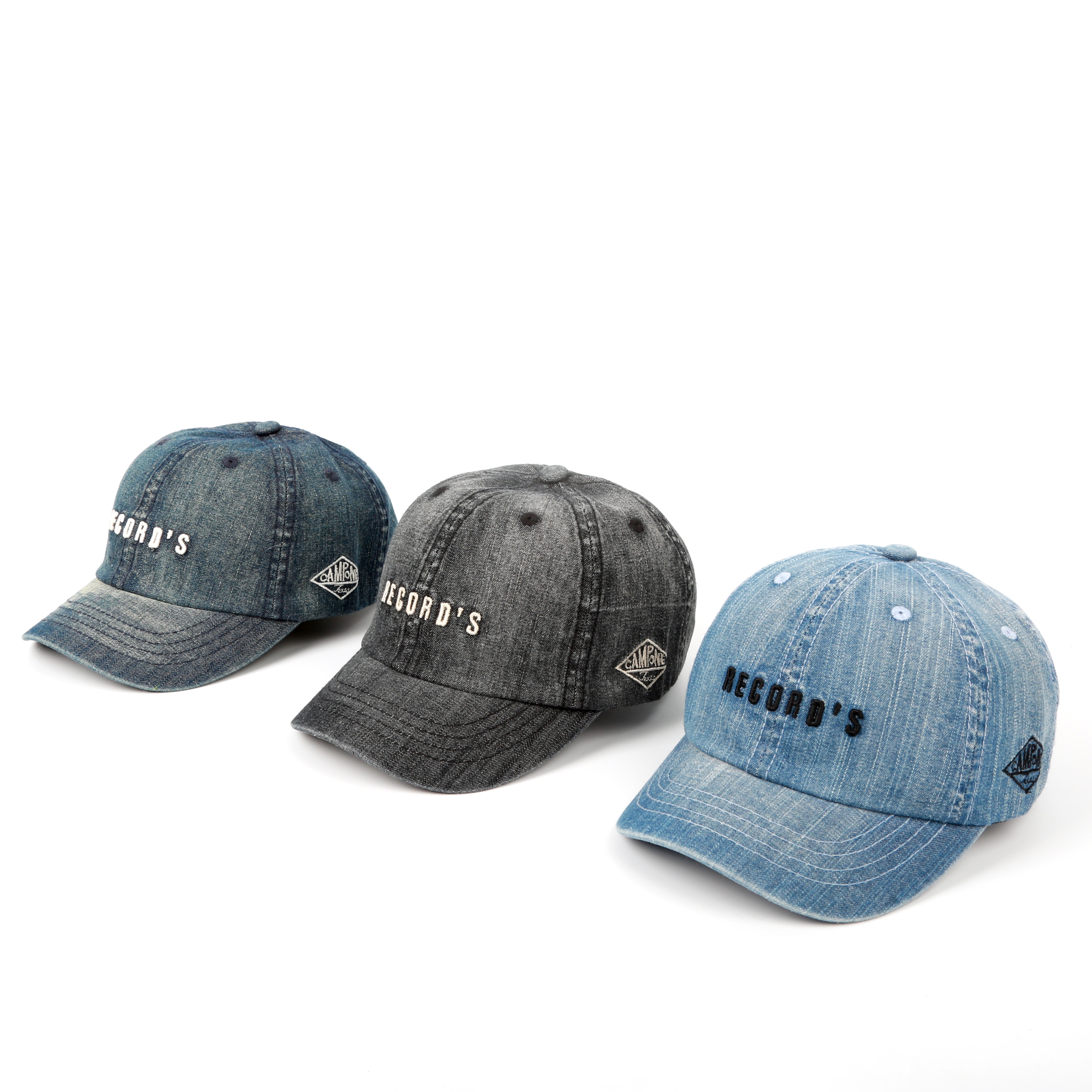 男女做旧水洗牛仔短沿棒球帽 重工刺绣侧绣时尚休休闲