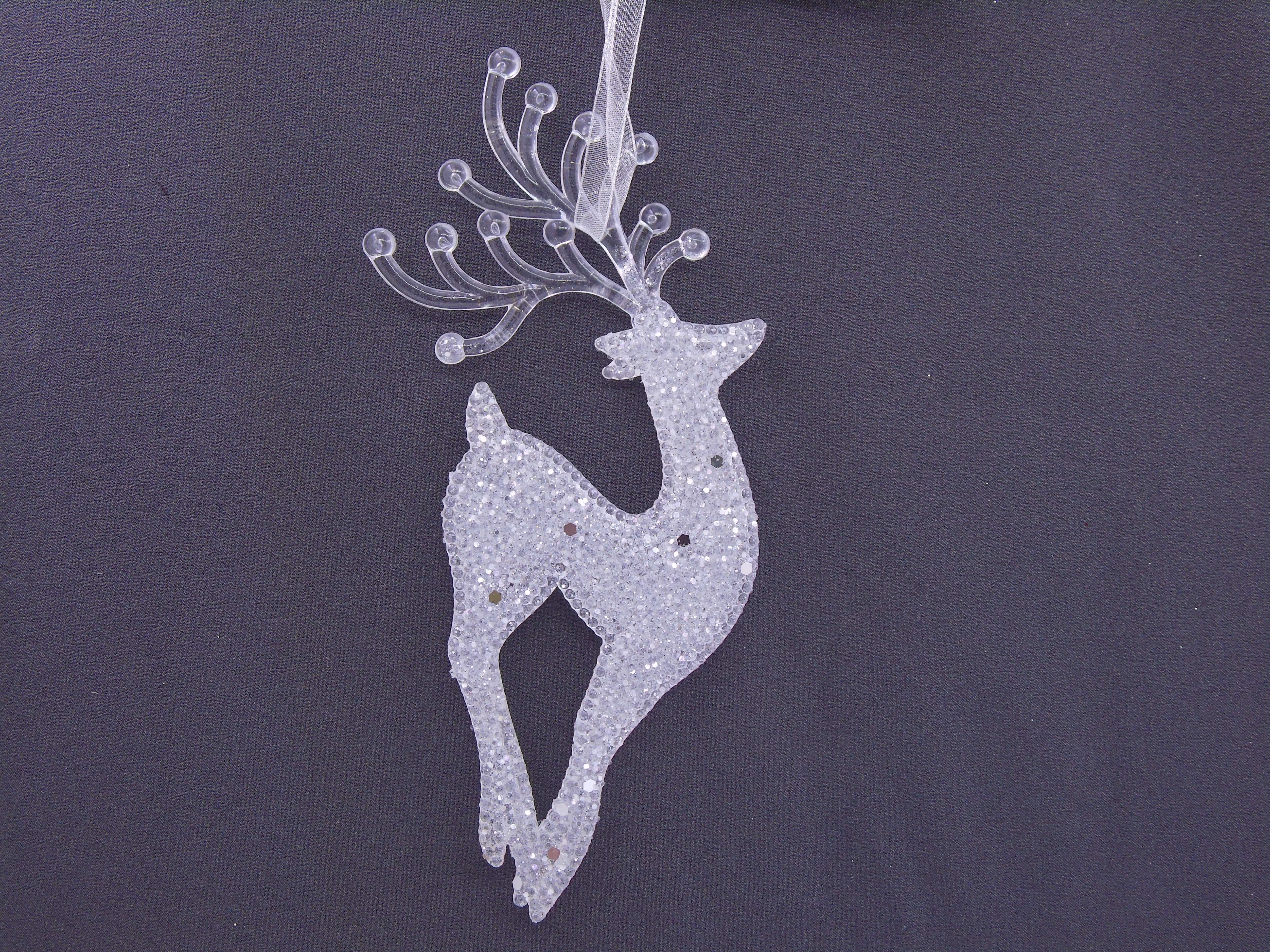 6X17.5CM Christmas powder-sprinkled deer acrylic pendant details Picture
