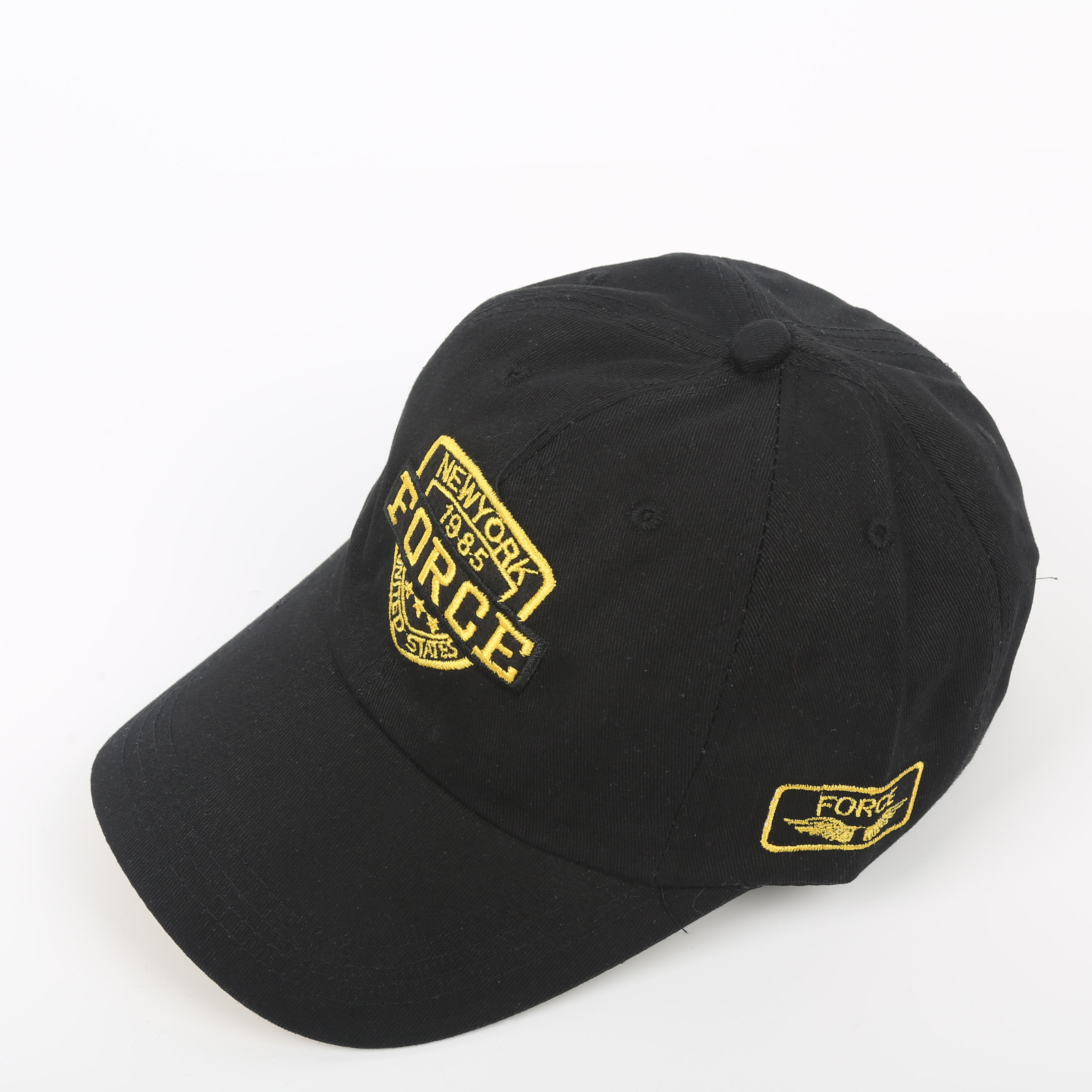 夏季透气盾牌绣花棒球帽 纯棉遮阳帽