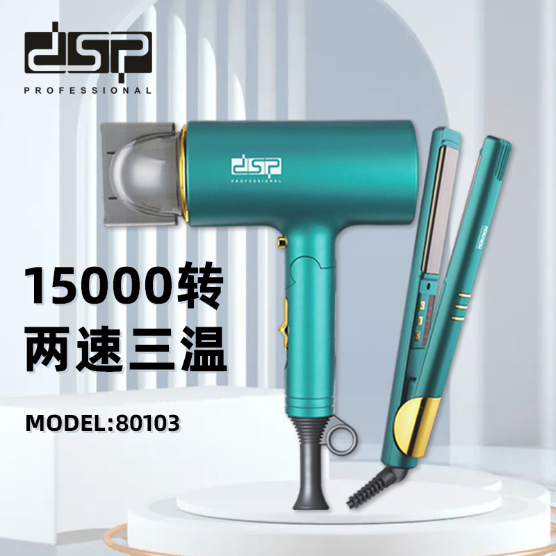 DSP/丹松家用吹风机夹板套装直发卷发夹板护发不伤发吹风机干发器80103