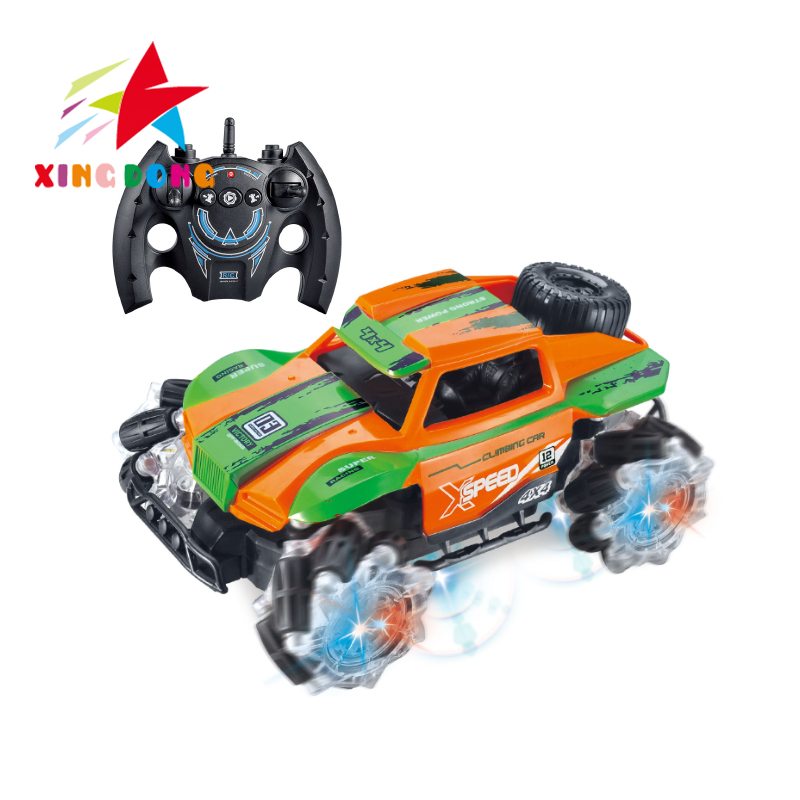 儿童遥控汽车1:16标准2.4G 攀爬7通特技遥控汽车 配3.7V电池包 充电线 变形遥控跑车 红蓝黄绿