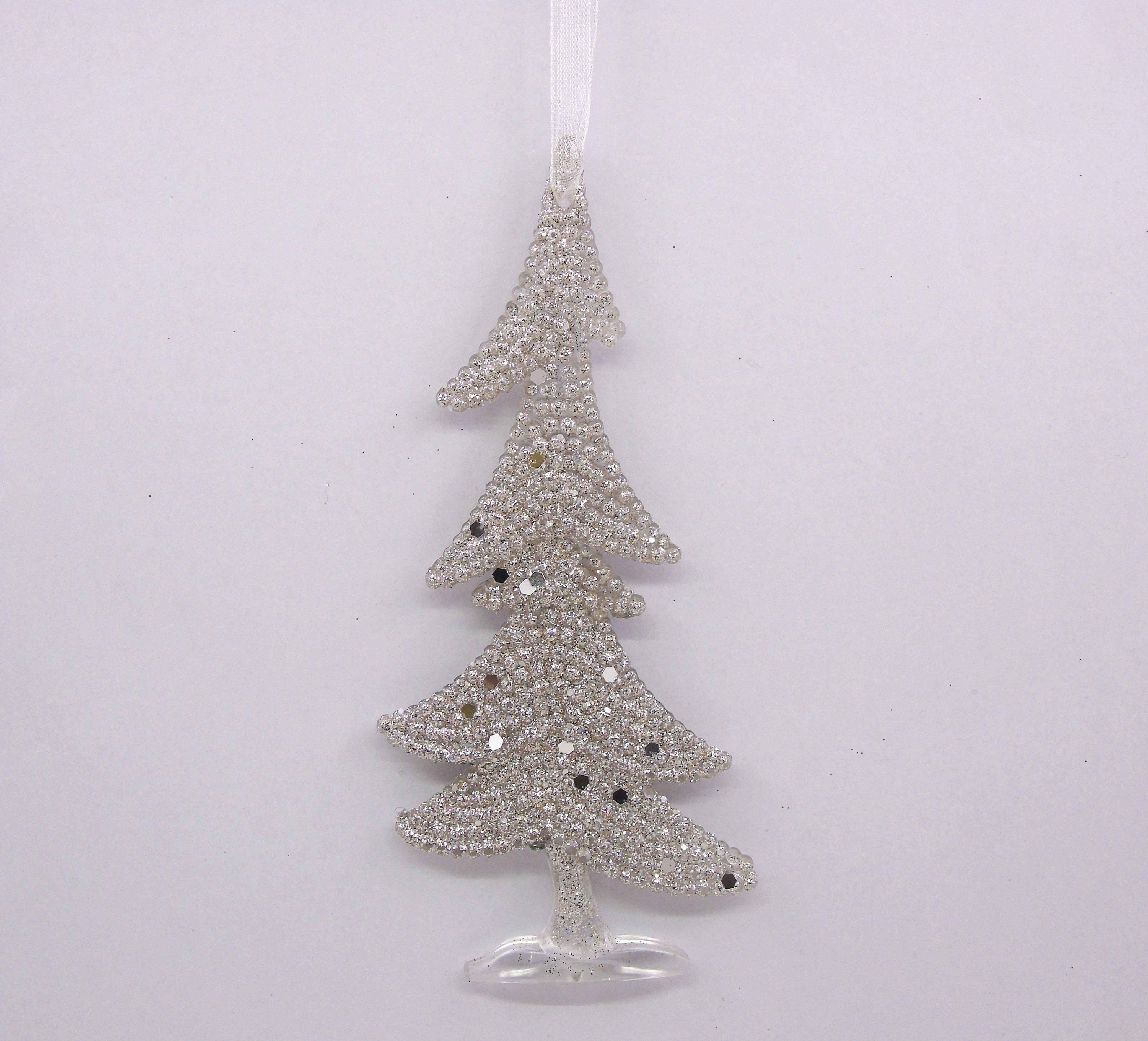 6.5X15CM Christmas powder-sprinkled small tree acrylic pendant Specification image